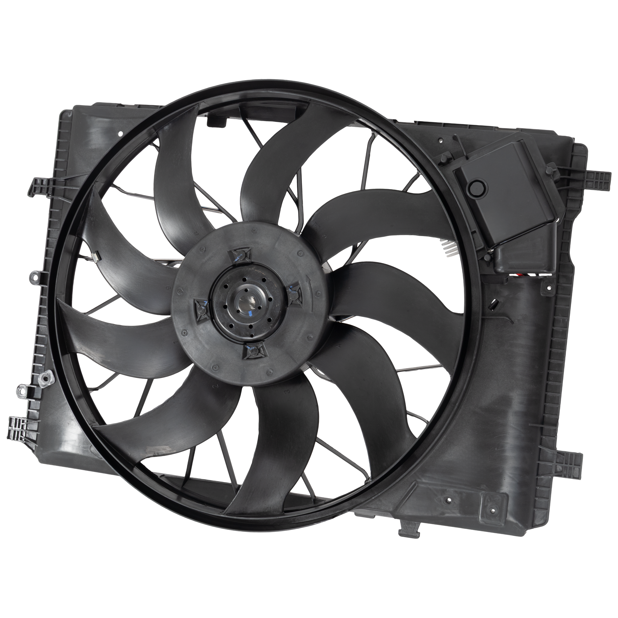 AM C63 AMG 12-15 E CLASS 10-17 RADIATOR FAN ASSEMBLY Single Fan SKU JM16090002 Partslink MB3115128 OEM 2129061002