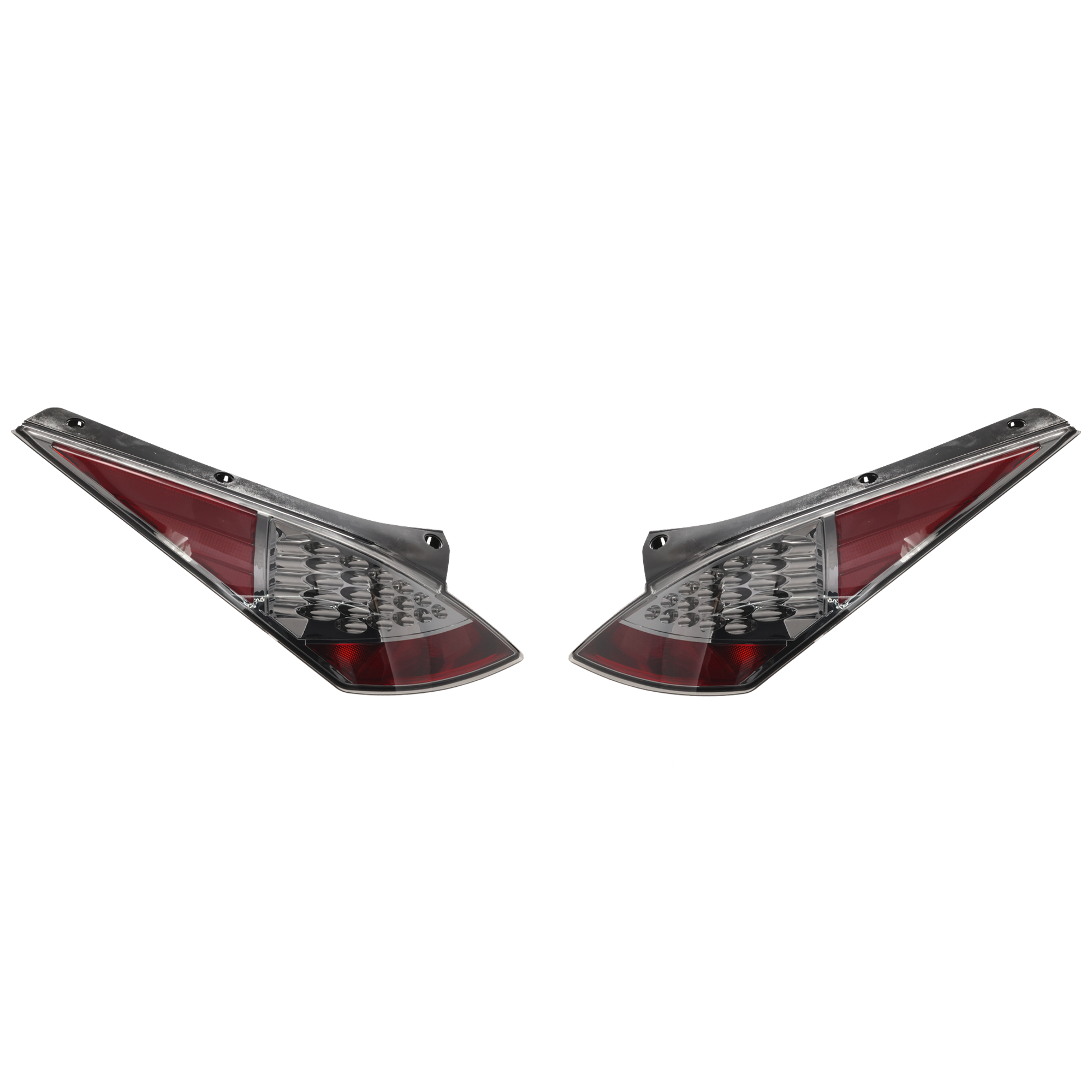 AM 350Z 03-05 TAIL LAMP RH AND LH Assembly LED Chrome Interior Smoked Lens SKU JM73010014A OEM 26555CD025 PFM 26550CD025 PFM