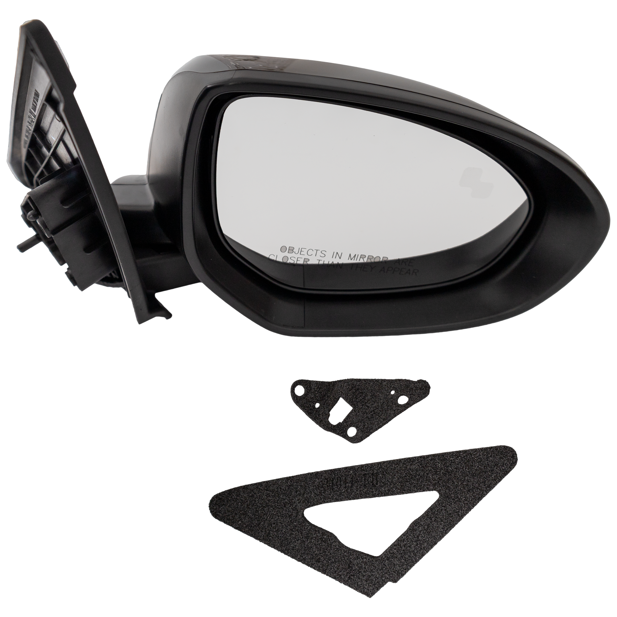 AM MAZDA 3-12-13 MIRROR RH Power Manual Folding Non Heated Paintable No Blind Spot Feature No Auto dimming Memory Puddle Light Signal Light SKU JMA123ER Partslink MA1321201 OEM BGV86912ZF PFM