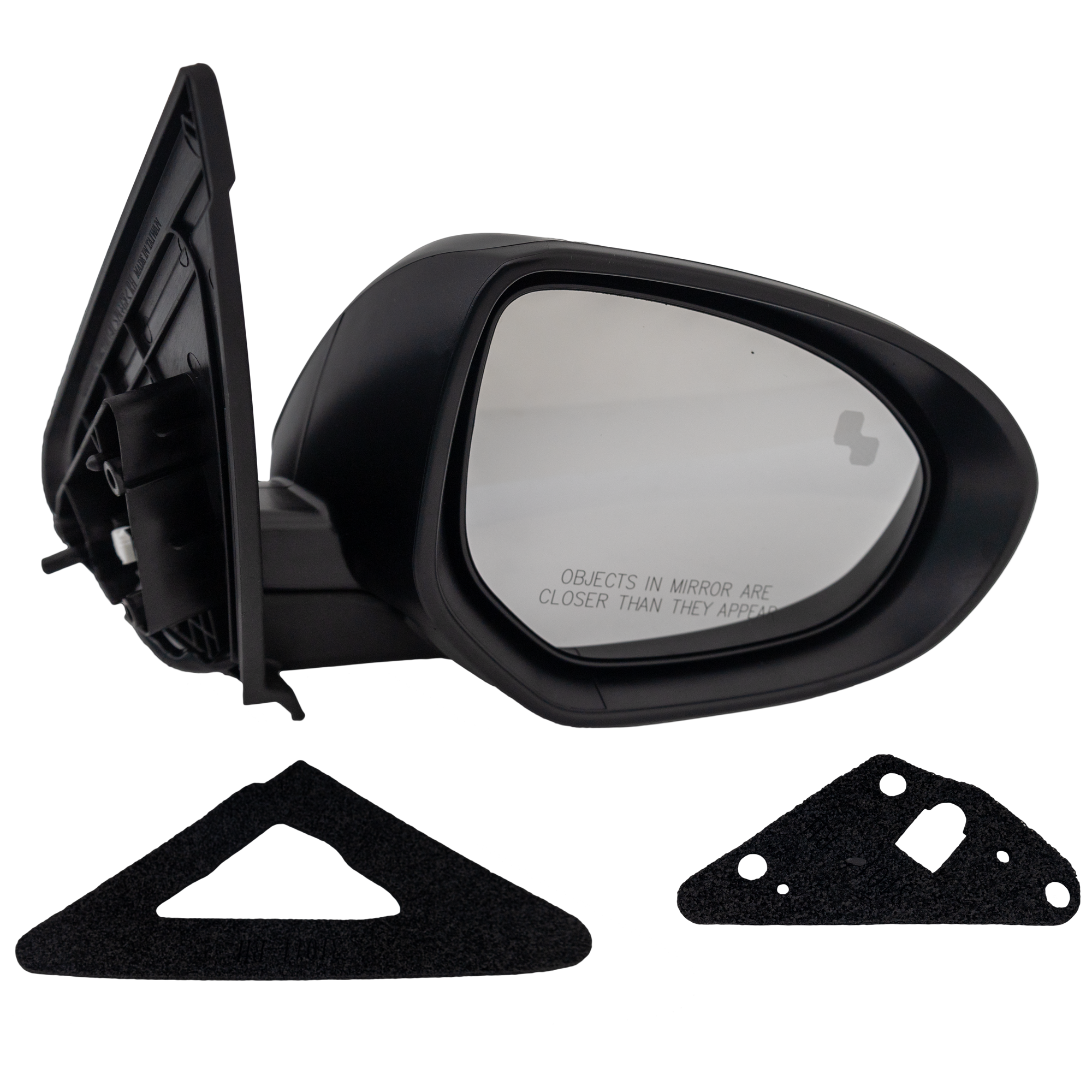 AM MAZDA 3-12-13 MIRROR RH Power Manual Folding Heated Paintable w Blind Spot Detection and Signal Light No Auto dimming Memory Puddle Light SKU JMA124ER S Partslink MA1321204 OEM BHB26912ZF PFM