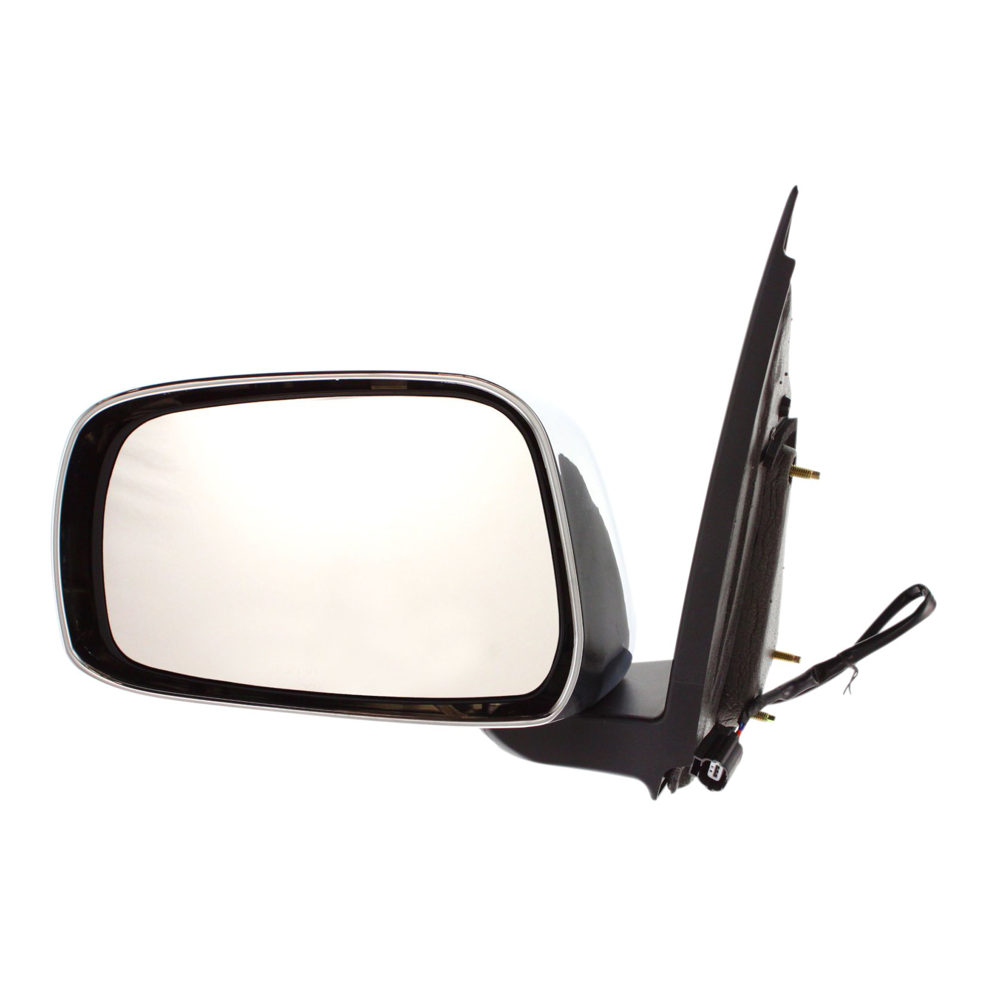 AM FRONTIER 05-10 MIRROR LH Power Manual Folding Non Heated Chrome Cap w Black Base Extended Cab LE Model SKU JNS71EL Partslink NI1320170 OEM 963029BC8C