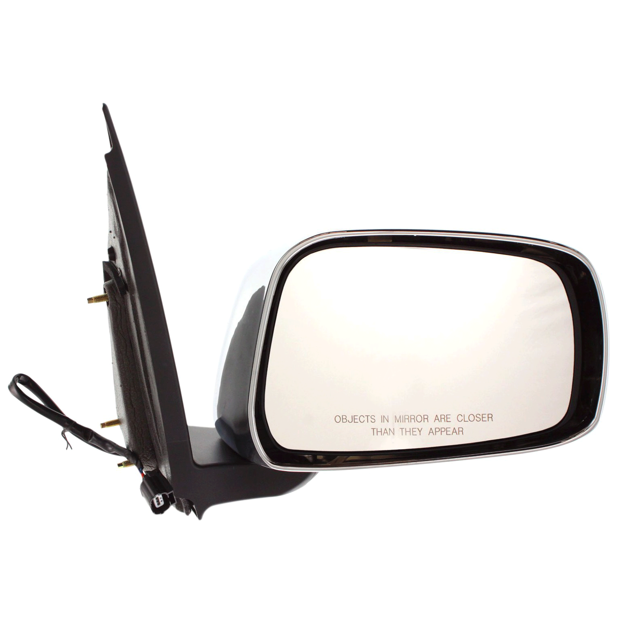 AM FRONTIER 05-10 MIRROR RH Power Manual Folding Non Heated Chrome Cap w Black Base Extended Cab LE Model SKU JNS71ER Partslink NI1321170 OEM 96301EA015