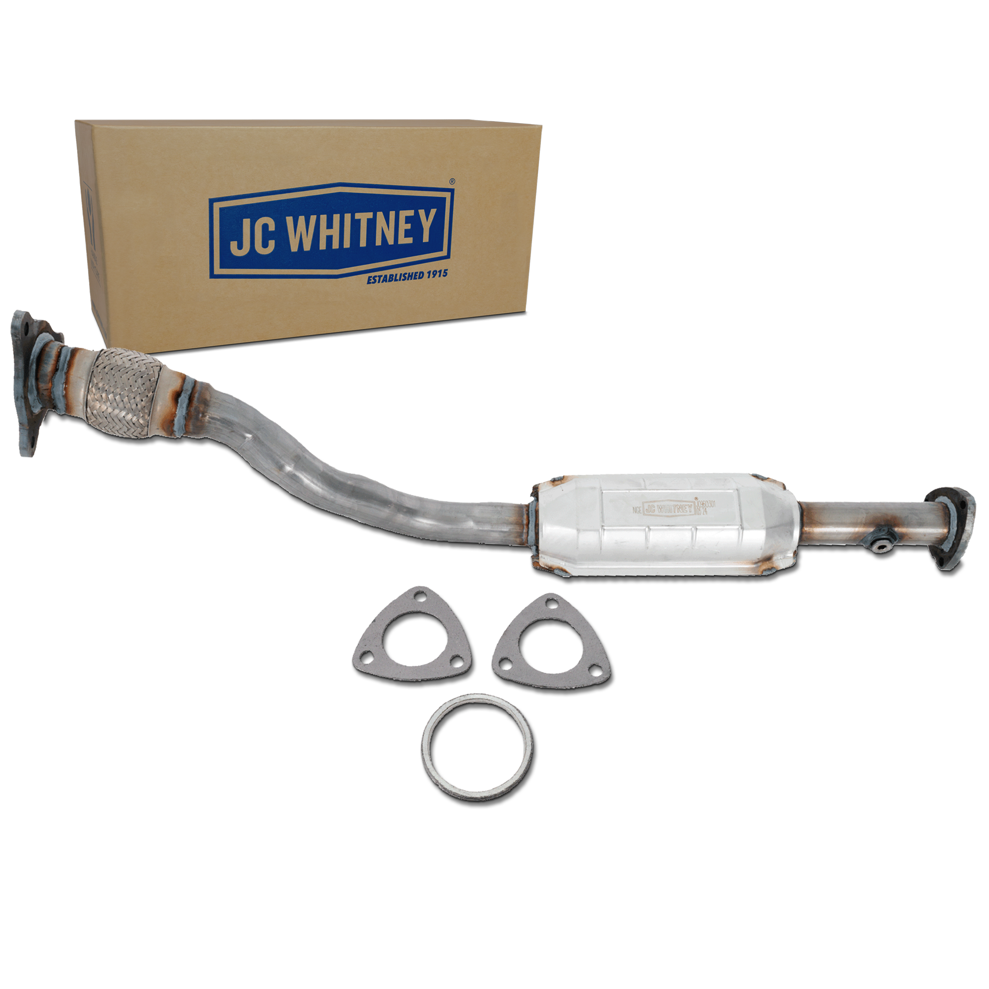 AM SUNFIRE 02-05 CATALYTIC CONVERTER Powdercoated Silver New 3 Bolt Inlet Outlet Flange w Heat S SKU JO960301