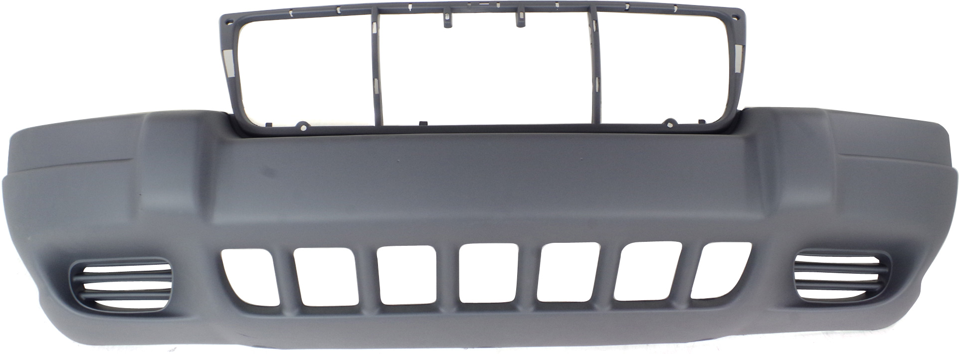 AM GRAND CHEROKEE 99-03 FRONT BUMPER COVER Textured Laredo Sport Models w o Fog Light Holes To 8-1-01 SKU JP3112 Partslink CH1000264 OEM 5EU79ZSPAB 5EU79HS5-5EU79XS9AB