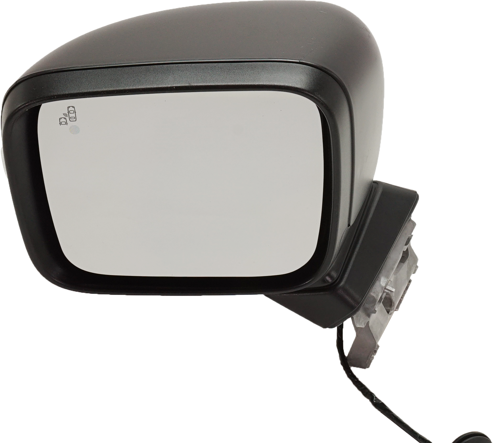AM RENEGADE 15-23 MIRROR LH Power Manual Folding Heated Textured w BSD Prong Connector w 6 Hole 6 Pin Plug Side Object Sensor and Signal Light SKU JP82EL S Partslink CH1320482 OEM 5VY89LXHAA 5XA10LS1AA