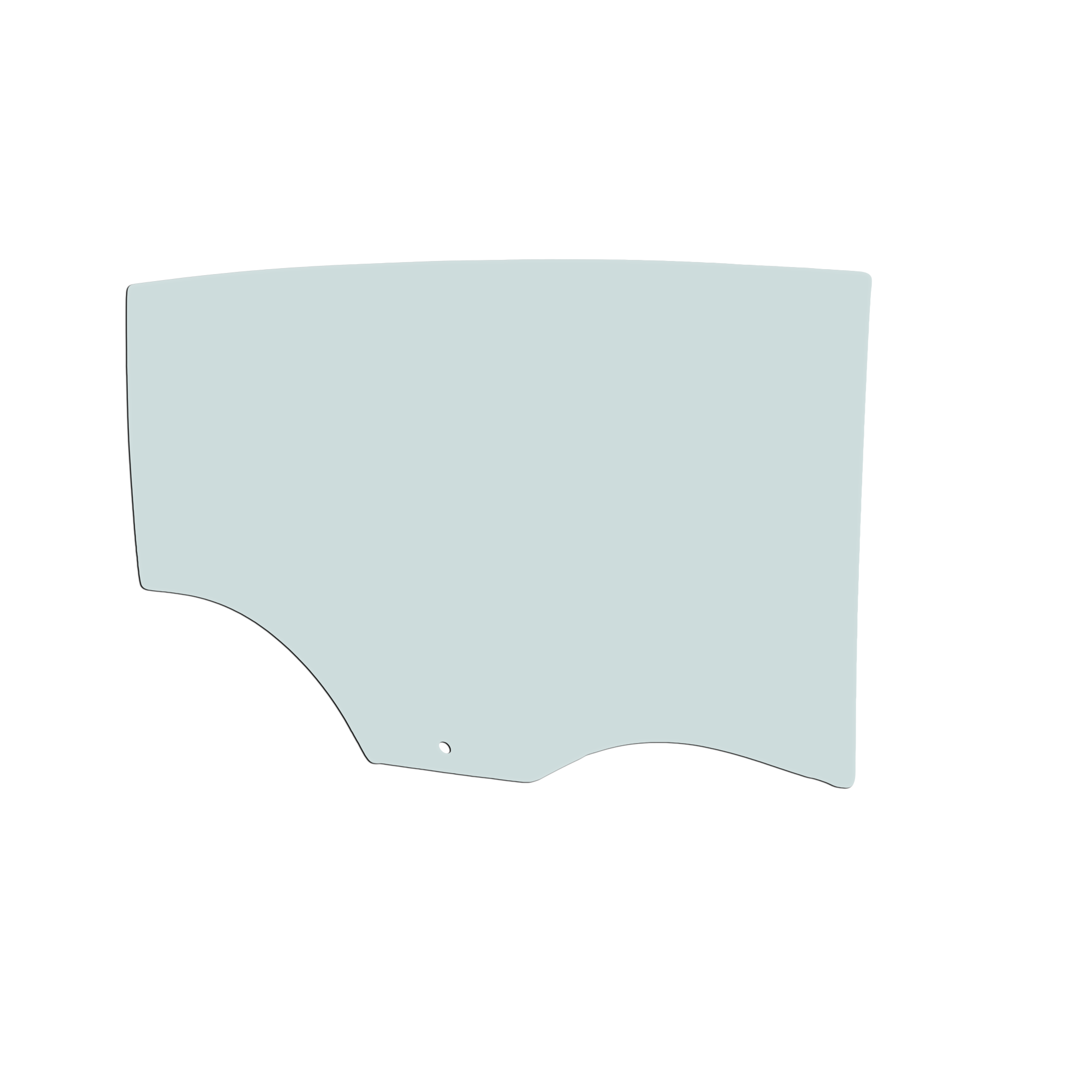 AM BUICK LACROSSE 10-16 REAR DOOR GLASS RH Green Tint w Solar SKU JRB48130011 OEM 15947882