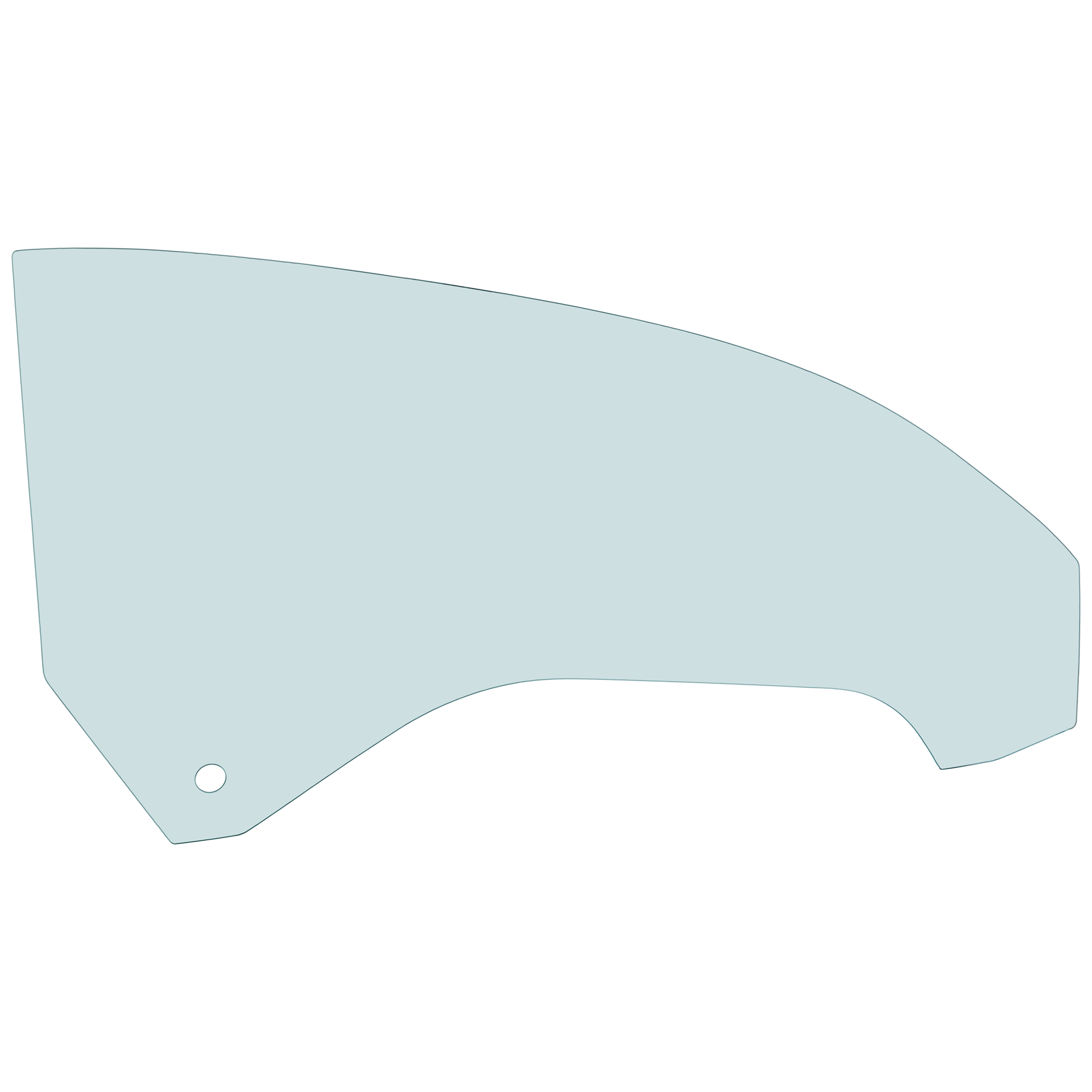 AM CAMARO 11-15 FRONT DOOR GLASS RH Green Tint w Solar Convertible SKU JRC48010055 OEM 92234858