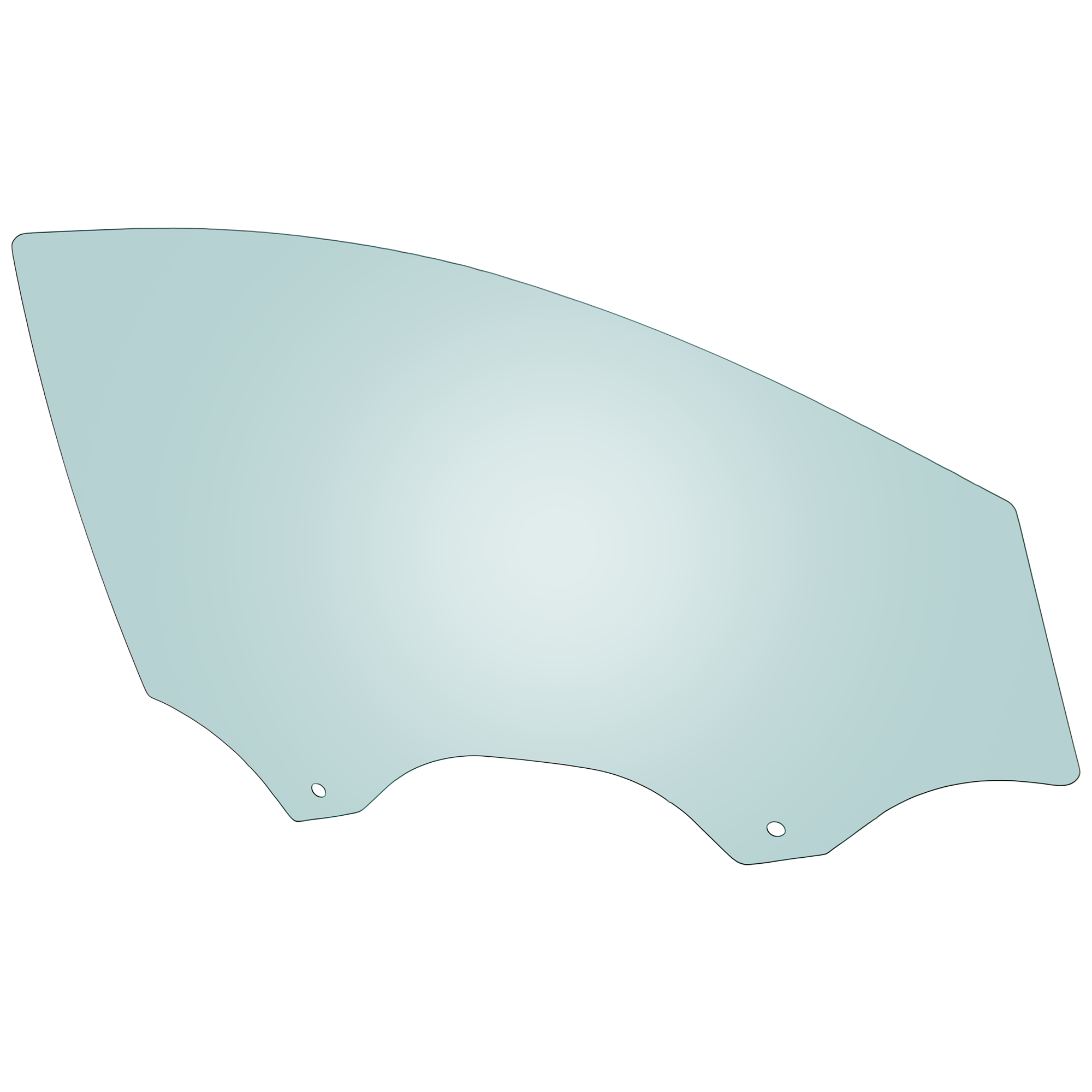 AM MALIBU 17-24 FRONT DOOR GLASS RH Green Tint w Solar SKU JRC48010075 OEM 84283695
