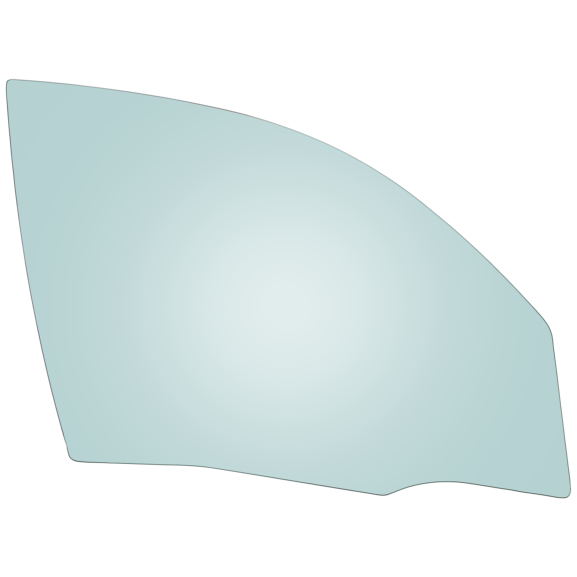 AM CHRYSLER PT CRUISER 01-10 FRONT DOOR GLASS RH Green Tint w Solar SKU JRC48010083 OEM 4724560AB
