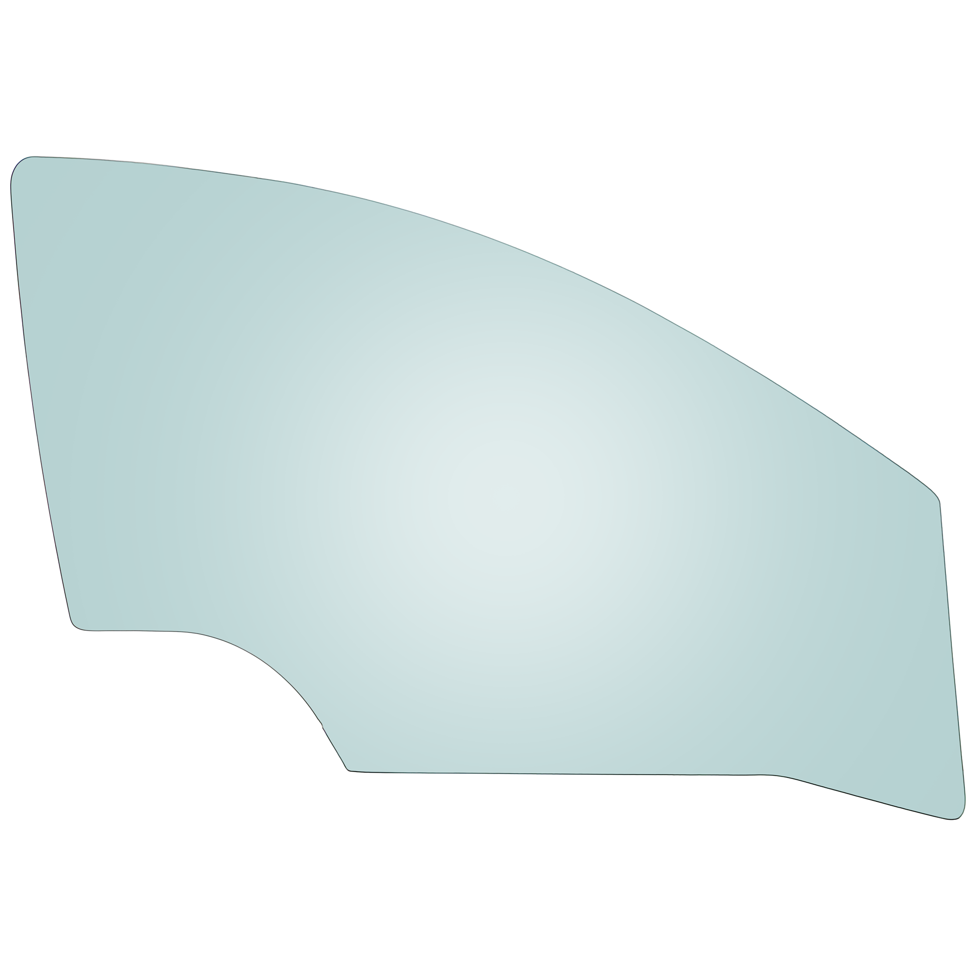 AM CHEVROLET SPARK 16-22 FRONT DOOR GLASS RH Green Tint w Solar SKU JRC48010085 OEM 95146973