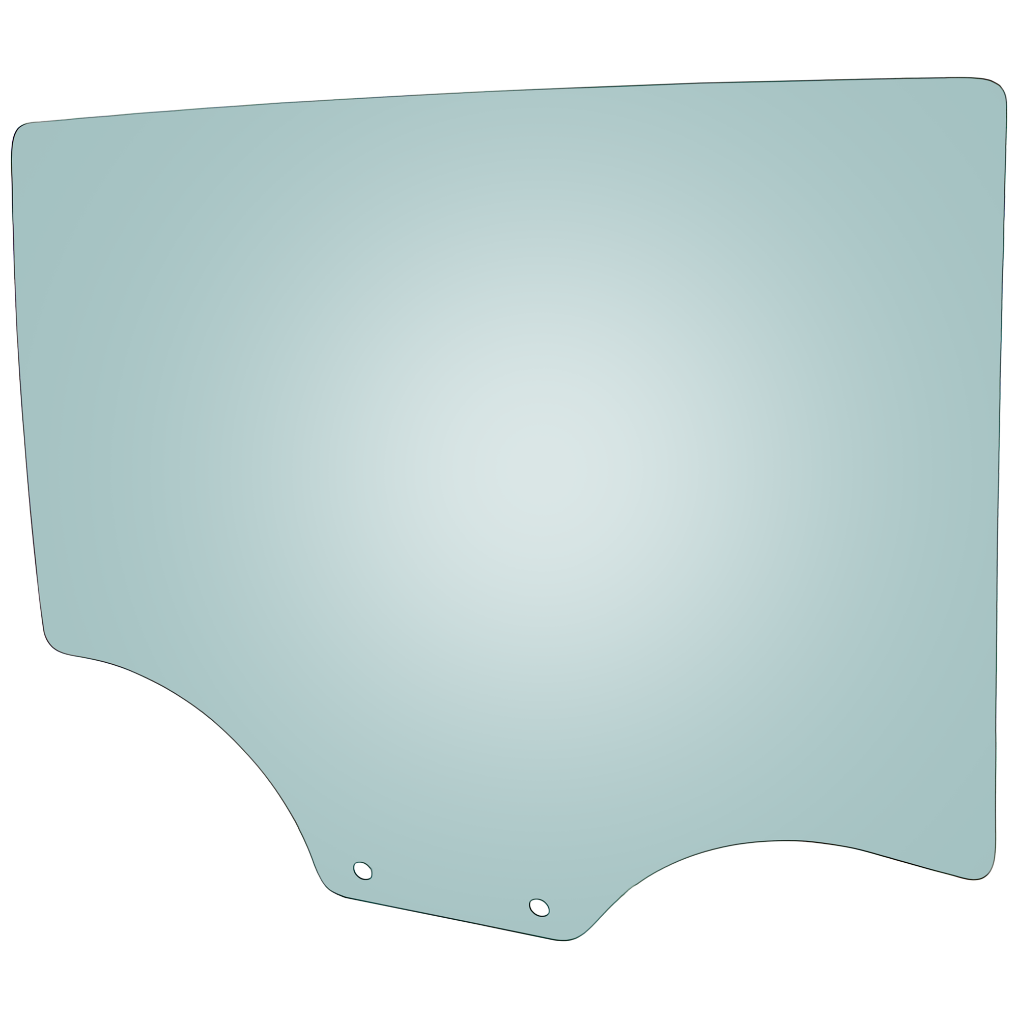 AM CHEVROLET SPART 13-15 REAR DOOR GLASS RH Green Tint w Solar SKU JRC48130027 OEM 95970607
