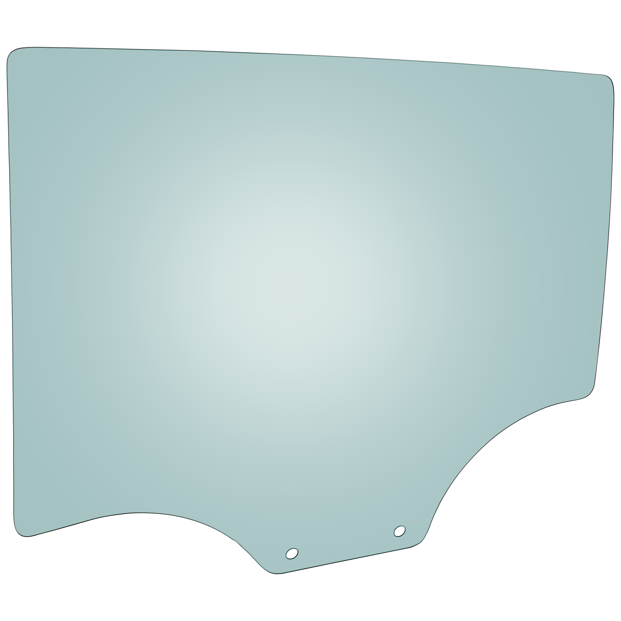 AM CHEVROLET SPART 13-15 REAR DOOR GLASS LH Green Tint w Solar SKU JRC48130028 OEM 95970606