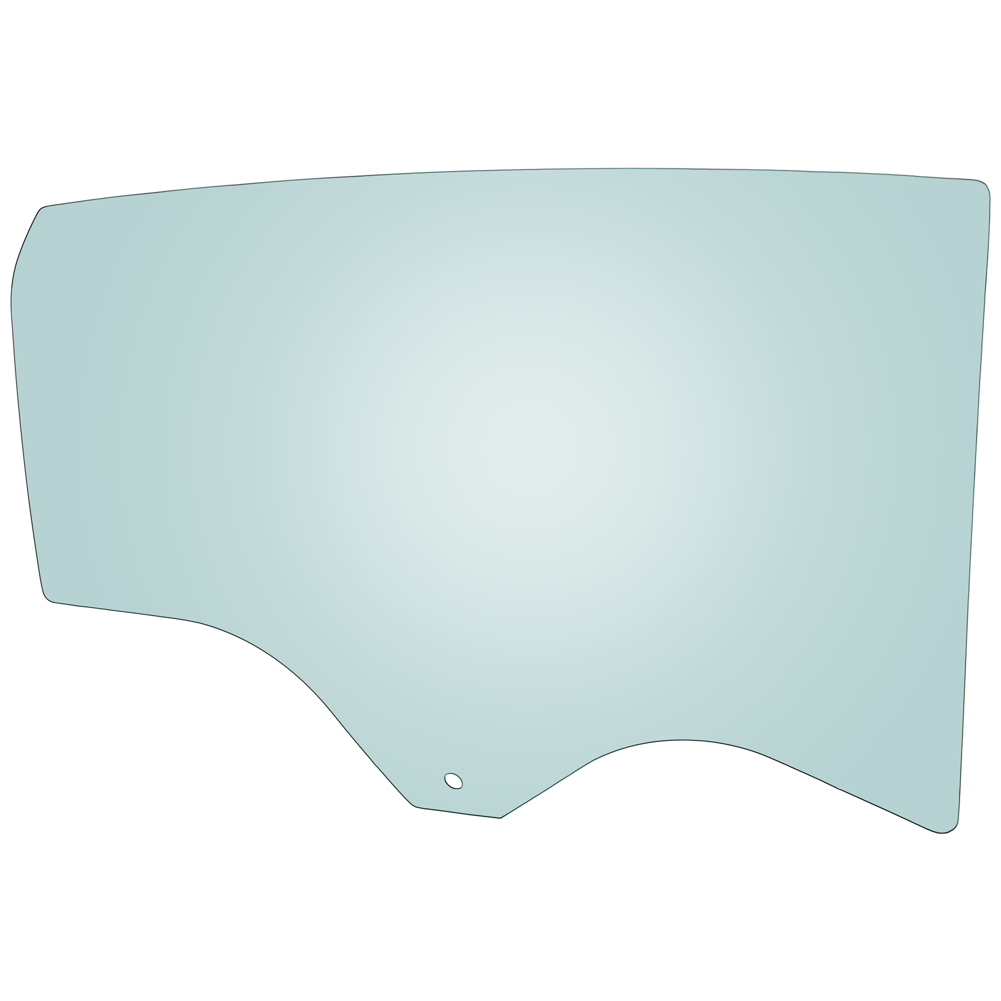AM MALIBU 16-16 REAR DOOR GLASS RH Green Tint 4.9mm w Solar SKU JRC48130061 OEM 23474698