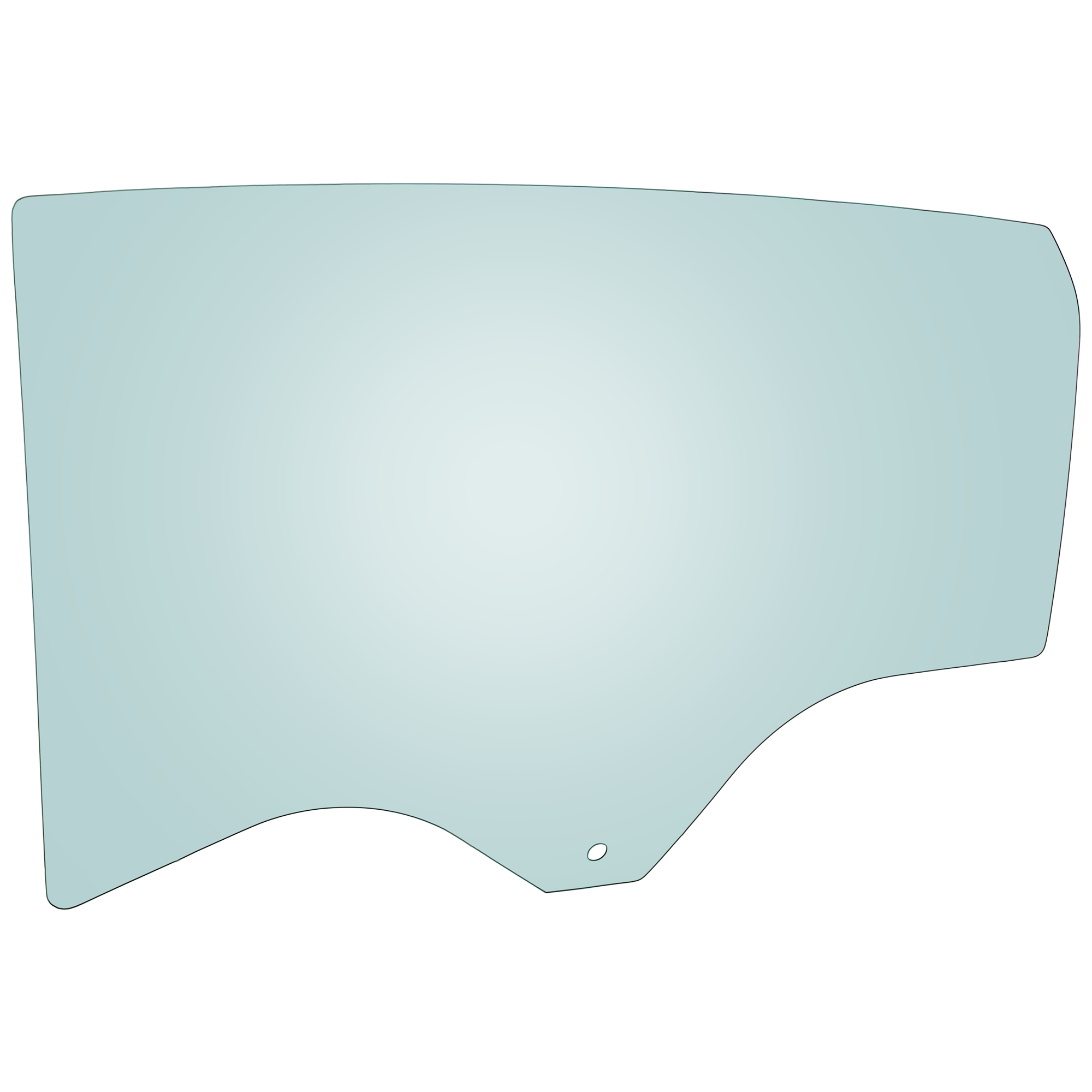 AM MALIBU 16-16 REAR DOOR GLASS LH Green Tint 4.9mm w Solar SKU JRC48130062 OEM 23474697