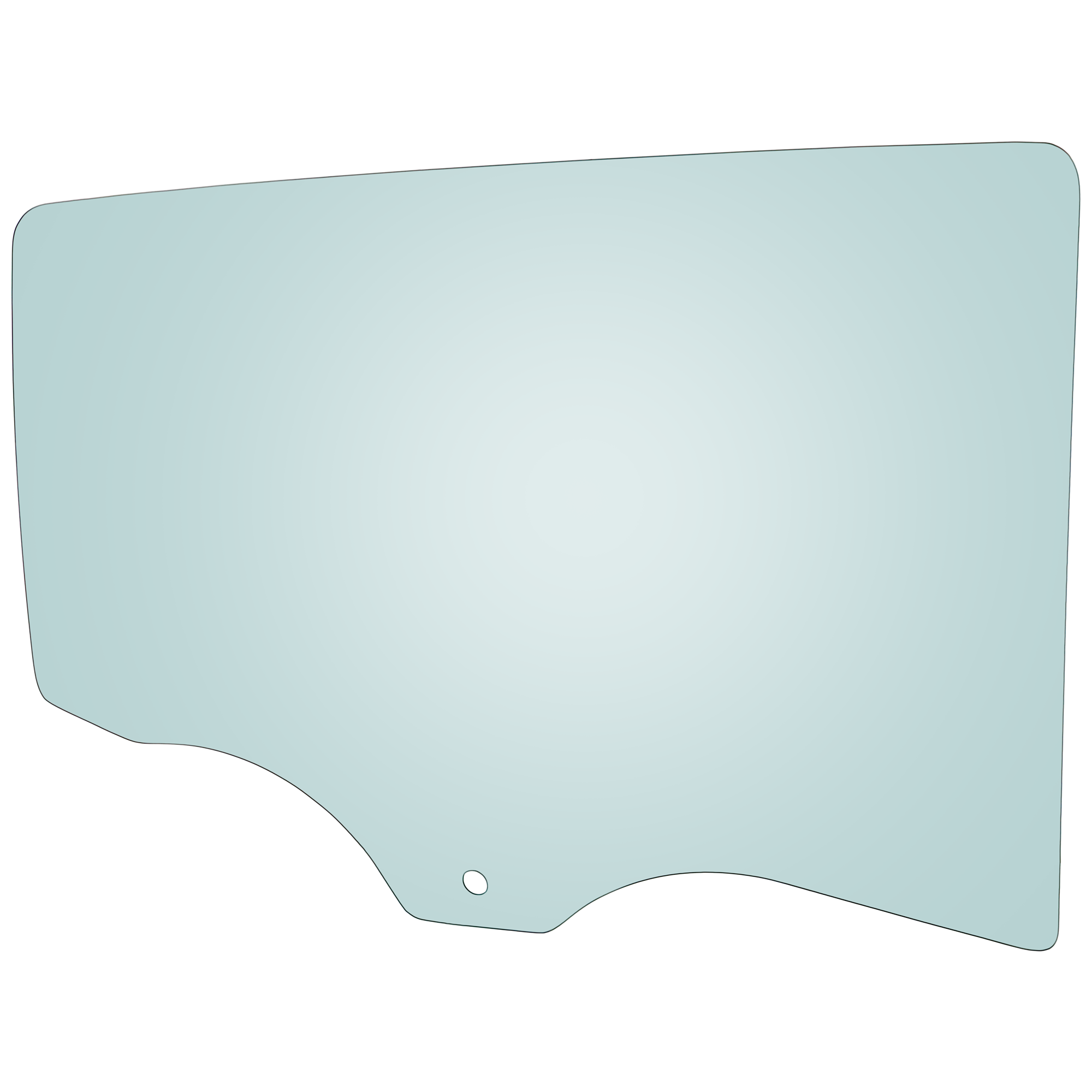 AM CHEVROLET SPARK 16-22 REAR DOOR GLASS RH Green Tint w Solar SKU JRC48130079 OEM 42473444