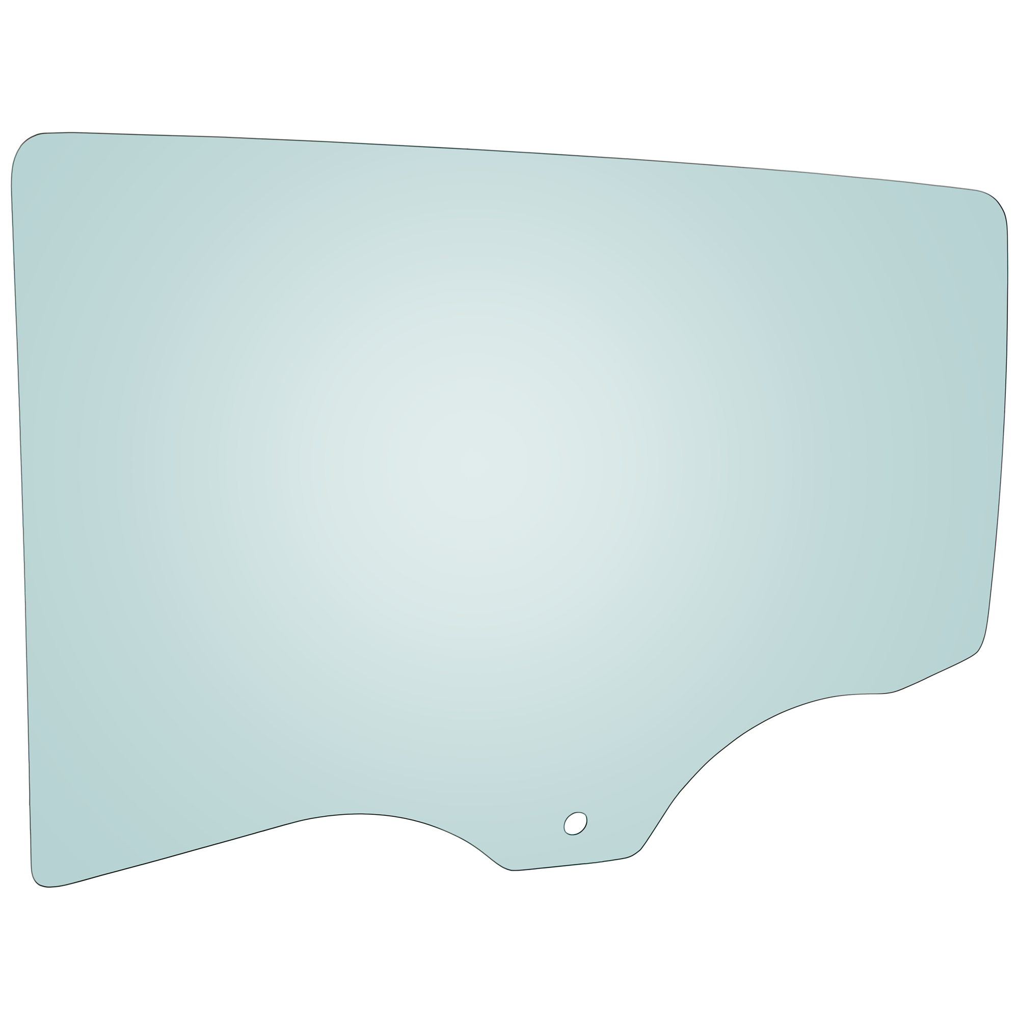 AM CHEVROLET SPARK 16-22 REAR DOOR GLASS LH Green Tint w Solar SKU JRC48130080 OEM 42473443