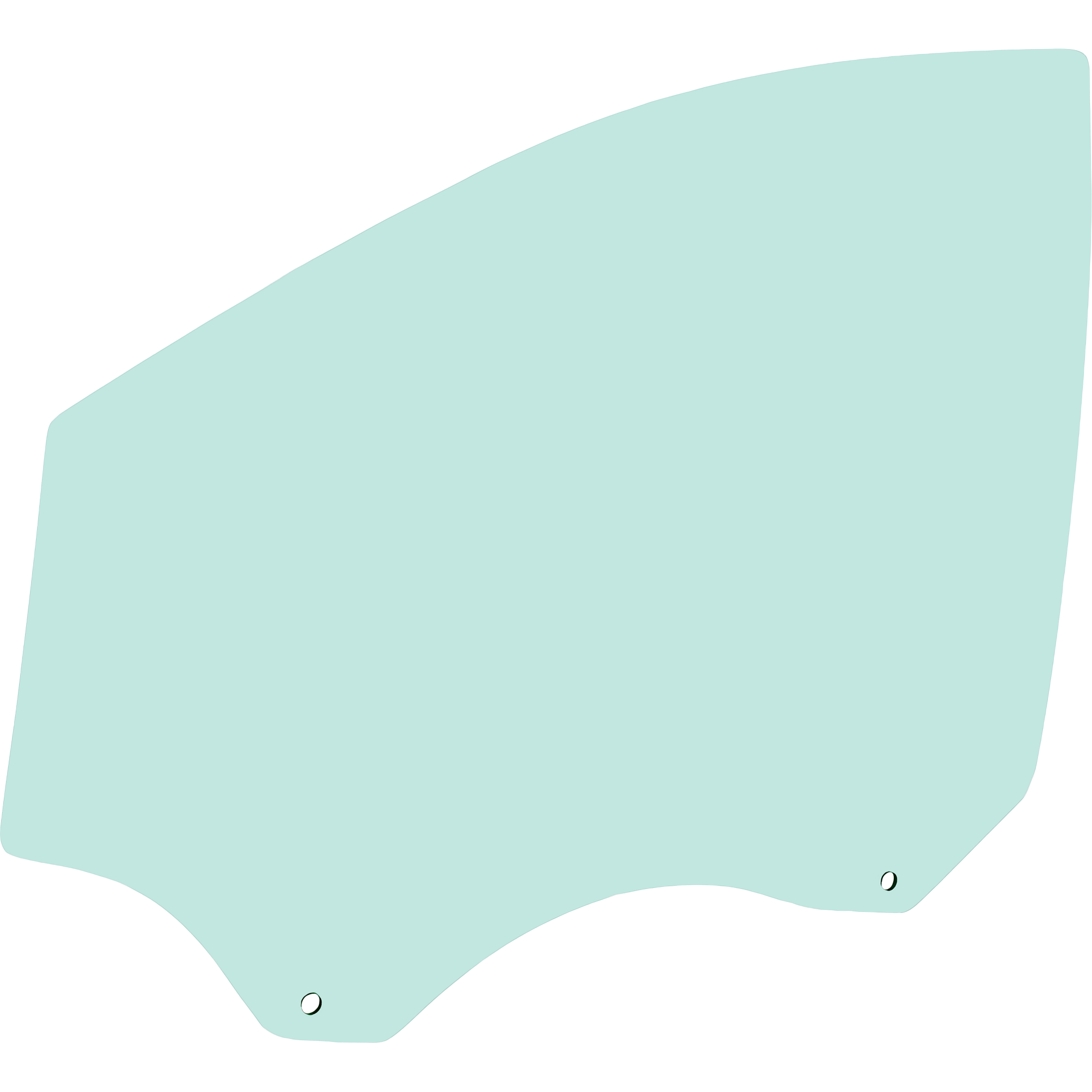 AM FORD ESCAPE 13-19 FRONT DOOR GLASS LH Green Tint Tampered w Solar SKU JRF48010042 OEM CJ5Z7821411A