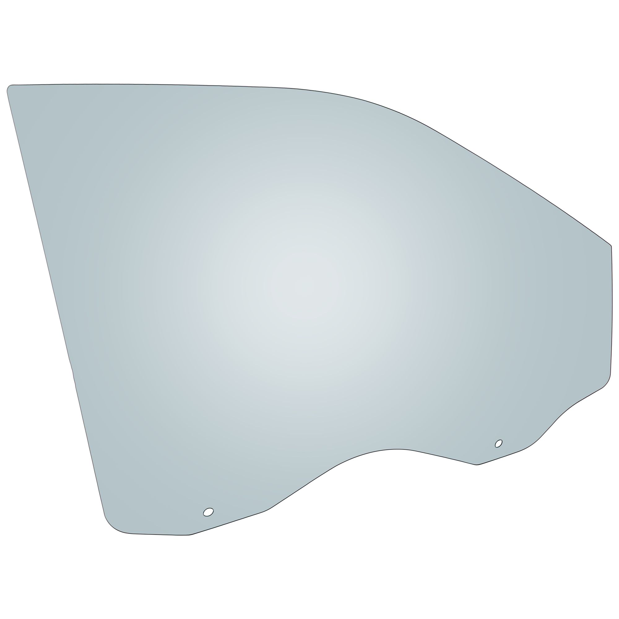 AM FORD EXPEDITION 18-24 FRONT DOOR GLASS RH Green Tint w Solar SKU JRF48010049 OEM JL1Z7821410C