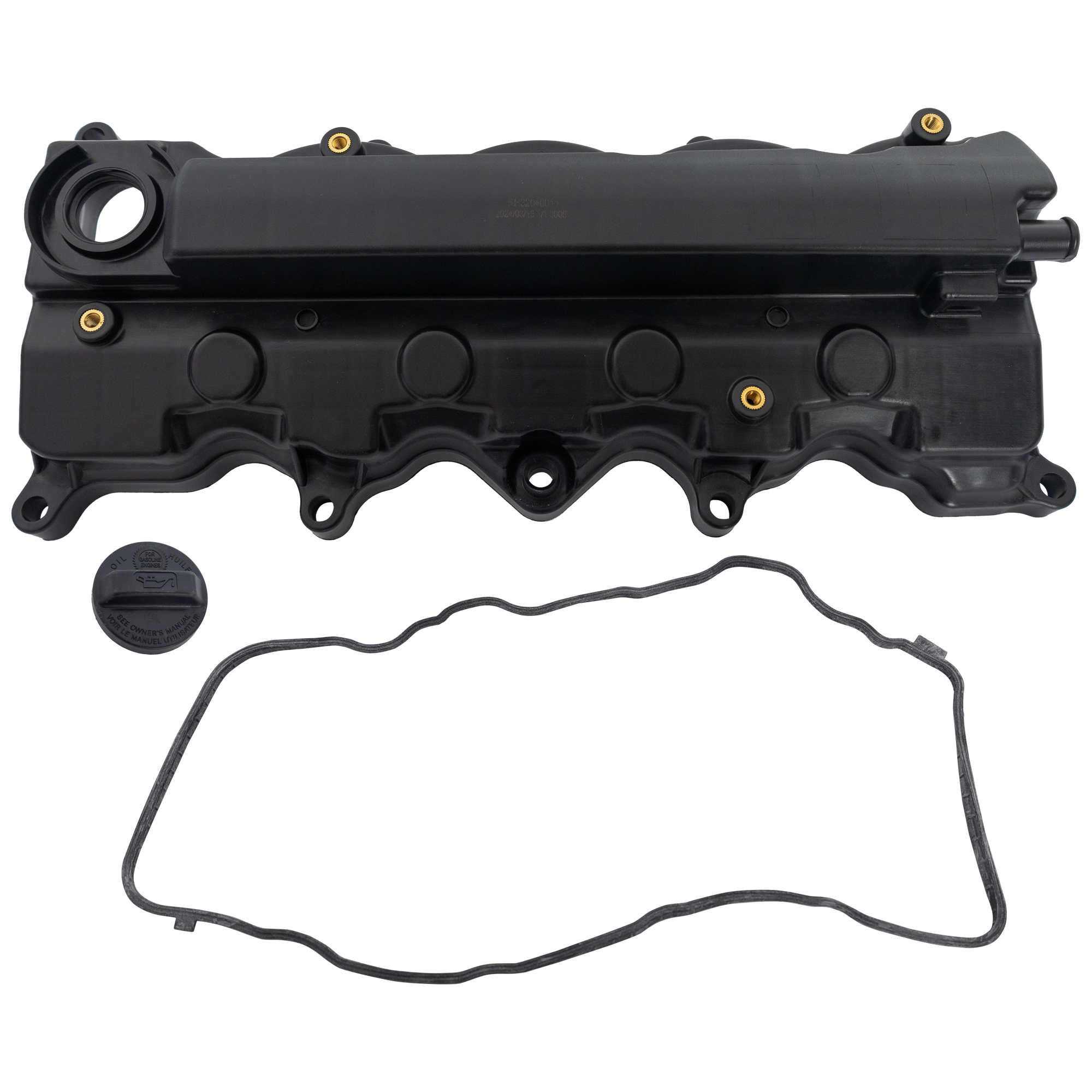 AM CIVIC 06-15 HR V 16-22 ILX 13-15 VALVE COVER w Gasket 4 Cyl 1.8L 2.0L Eng. w Gasket and Oil Filter Cap Black Plastic SKU JRH32040011 OEM 12310RNAA01