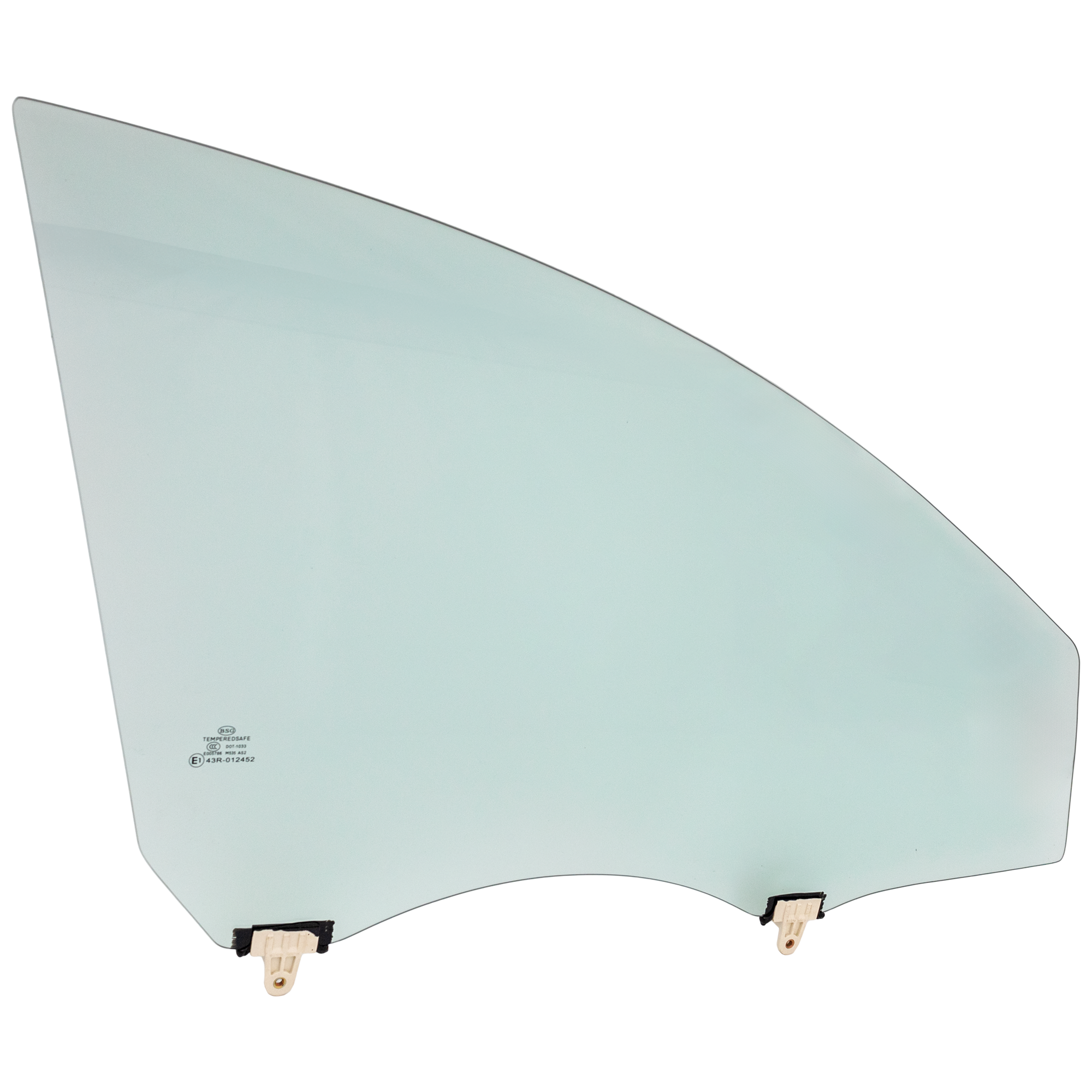 AM FORTE 10-13 FRONT DOOR GLASS RH Green Tint w Solar Clip SKU JRK48010021 OEM 824211M010