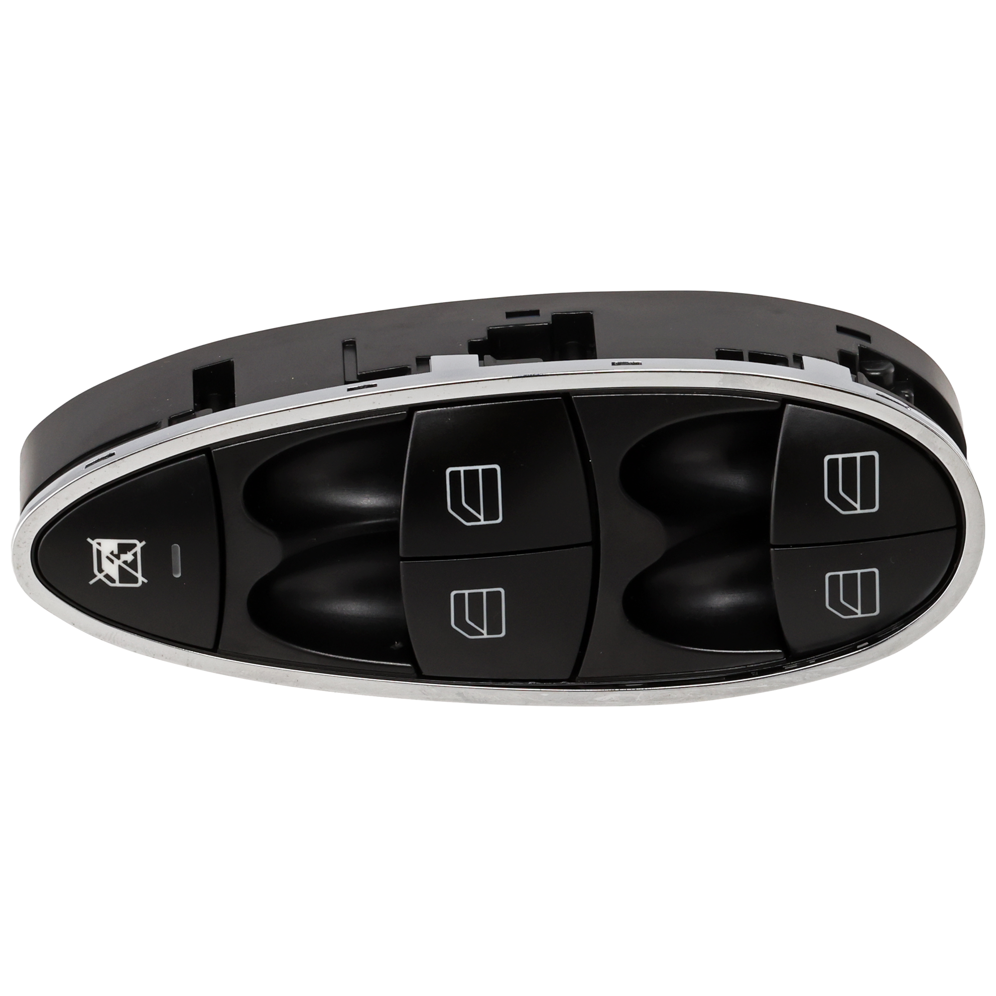 AM E320-03-09 CLS550-07-11 FRONT WINDOW SWITCH LH Chrome rim Black Plastic SKU JRM50520013 OEM A2118210058