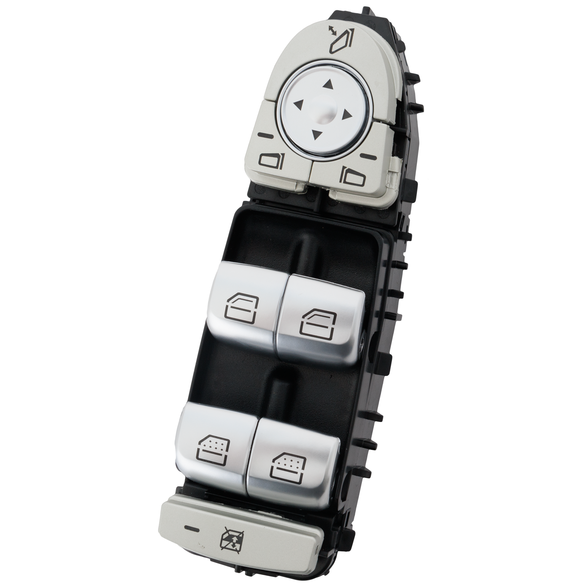 AM E200 E250-17-17 FRONT WINDOW SWITCH LH Power 3 Terminal Quantity Black Plastic For Models w Folding Mirrors and Rear Window Sunshade Petrol SKU JRM50520049 OEM 2139054803