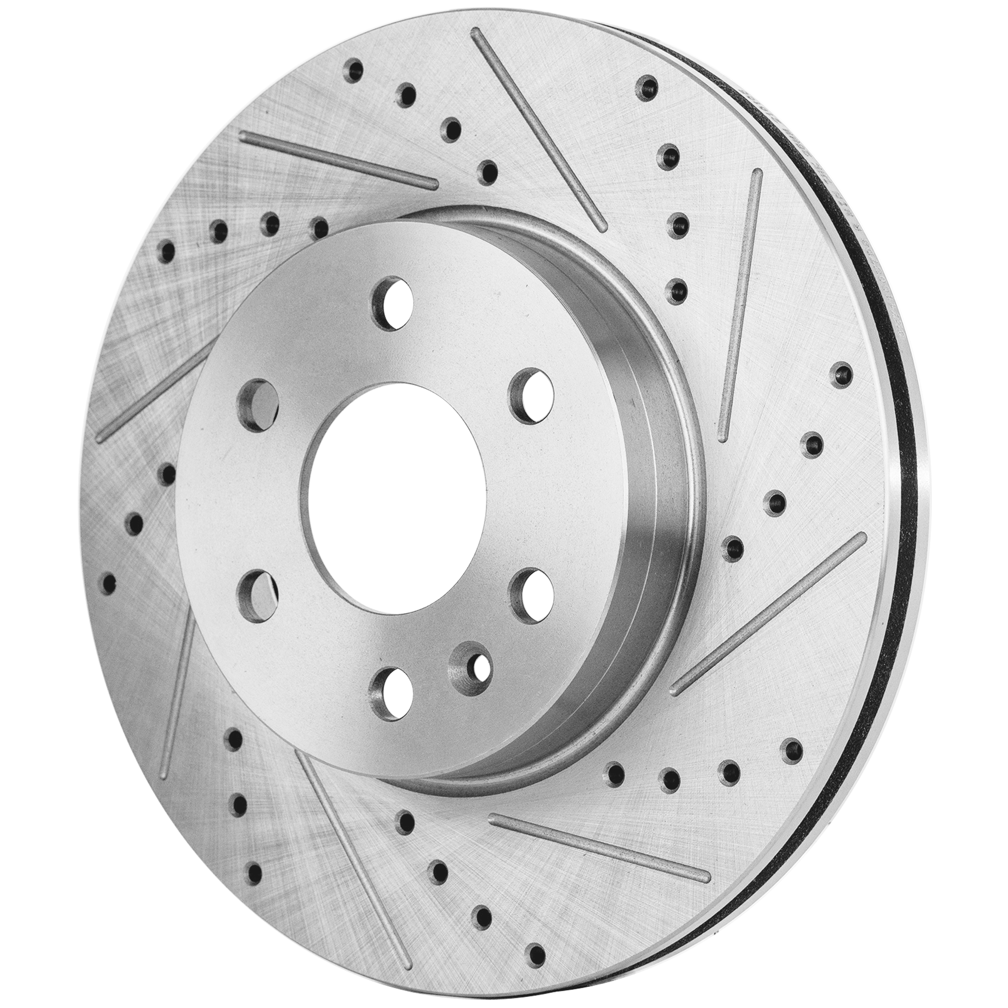AM COLORADO CANYON 15-20 FRONT BRAKE DISC RH=LH Cross drilled and Slotted Vented 6 Lugs SKU JSTPC27110037DRS OEM 41324-72035-850481-60048062-58