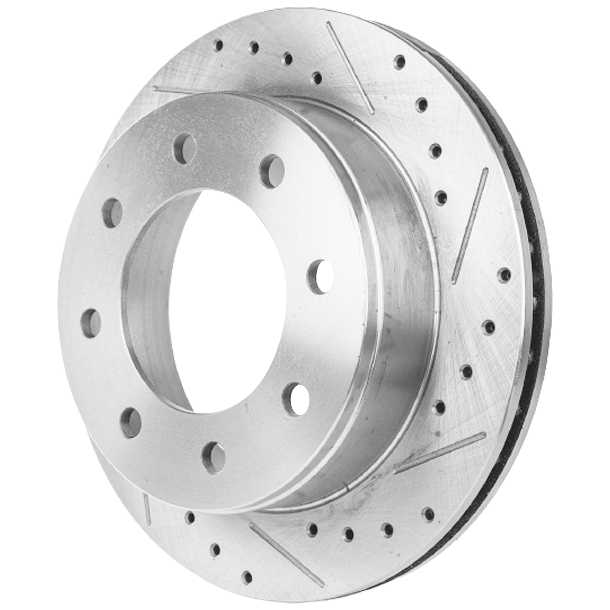 AM SILVERADO SIERRA 99-07 REAR BRAKE DISC RH=LH Cross drilled and Slotted Vented 8 Lugs SKU JSTPC27110099DRS OEM 19326-41243-55057-55120-56830