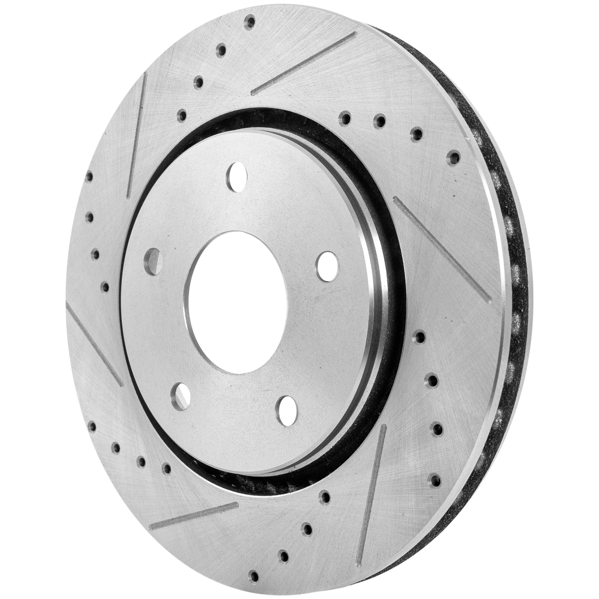 AM GRAND CARAVAN TOWN COUNTRY 08-16 FRONT BRAKE DISC RH=LH Cross drilled and Slotted Vented 5 Lugs SKU JSTPD27110053DRS OEM 19301-43166-43537-53051-53052
