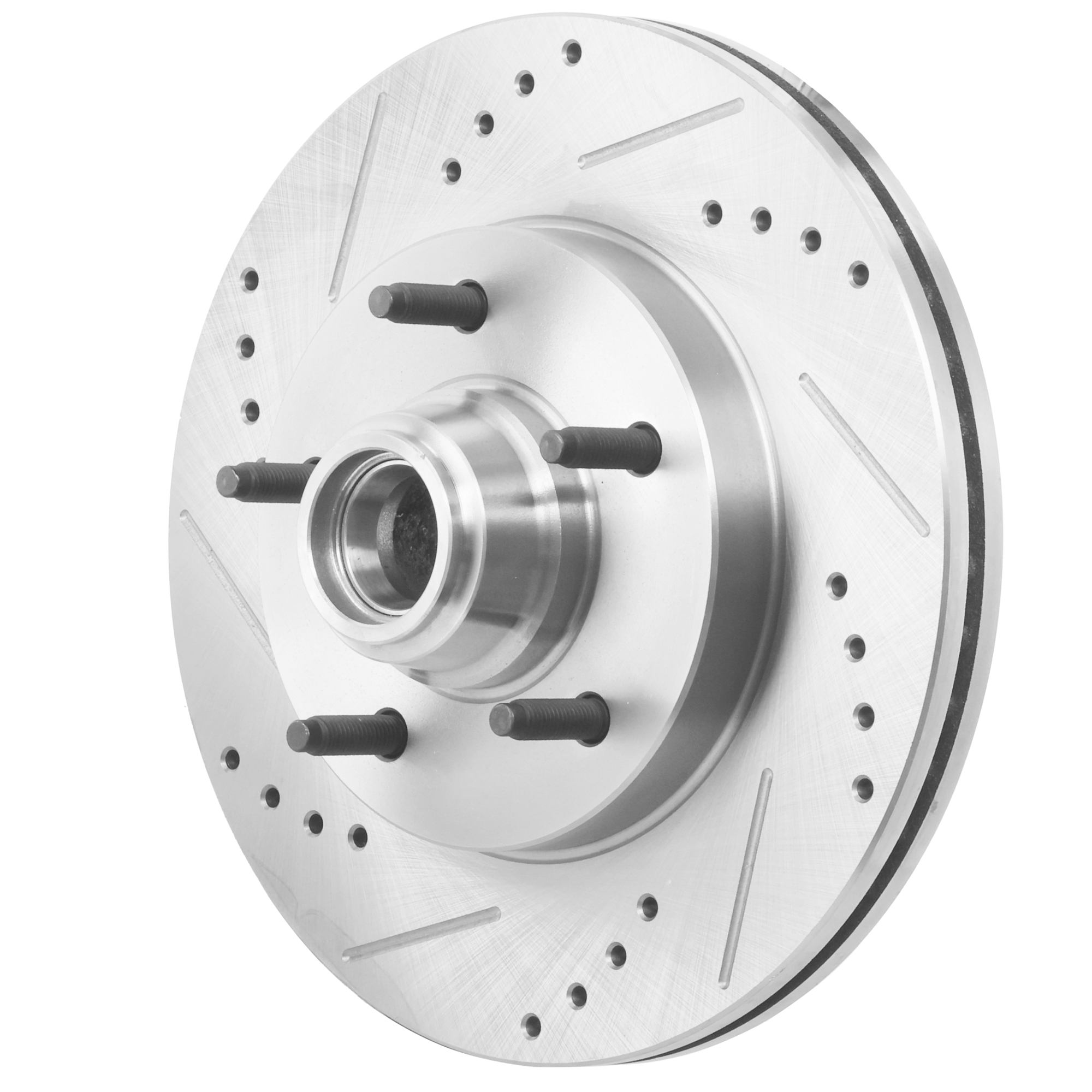 AM F 150-97-00 FRONT BRAKE DISC RH=LH RWD From 12-98 To 11-99 Cross drilled and Slotted SKU JSTPF27110068DRS OEM 27076-54040-54069-60605-65970