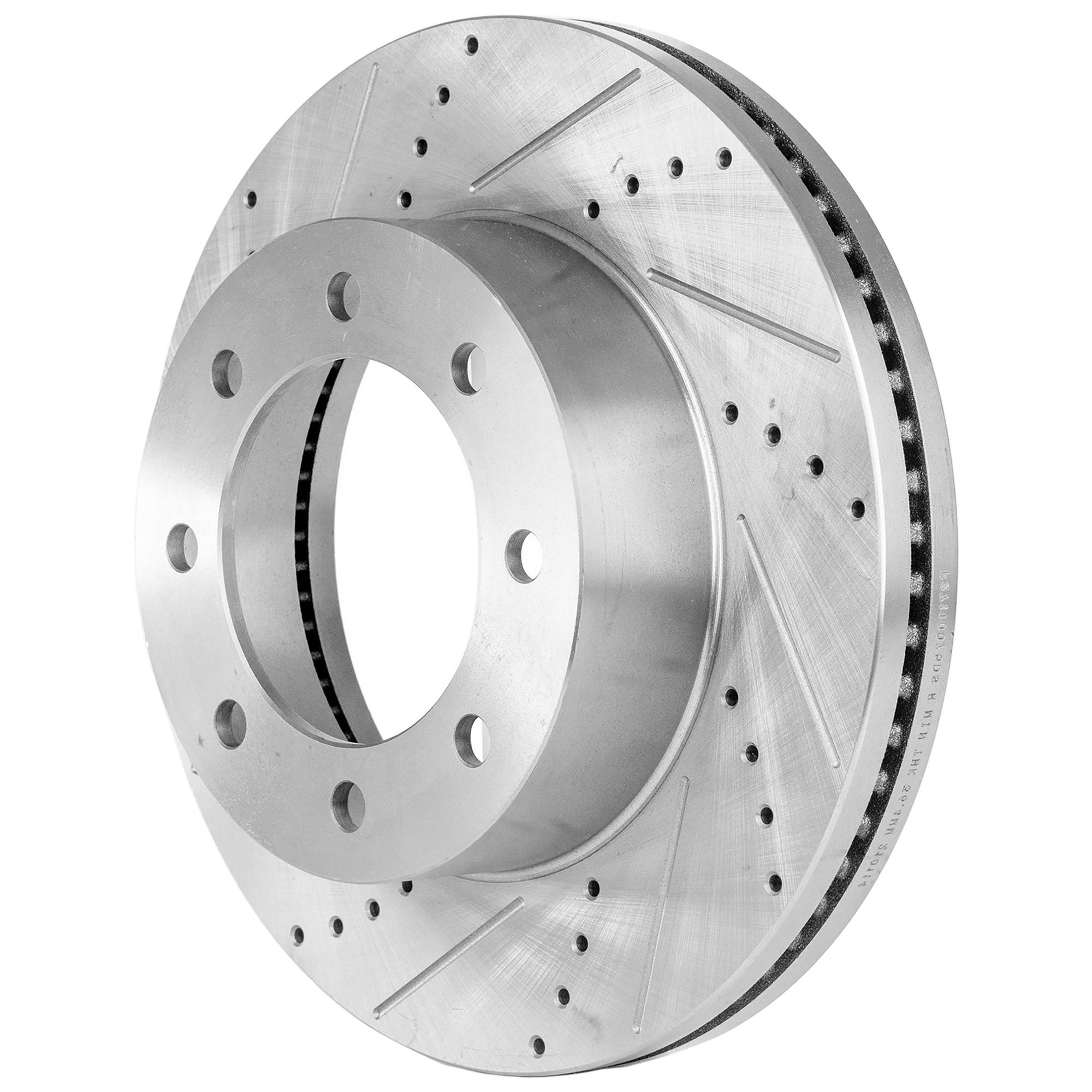 AM F 250 F 350 SUPER DUTY 12-21 FRONT BRAKE DISC RH=LH Cross drilled and Slotted Vented 8 Lugs SKU JSTPF27110075DRS OEM 42292-681016-850349-60054223-6