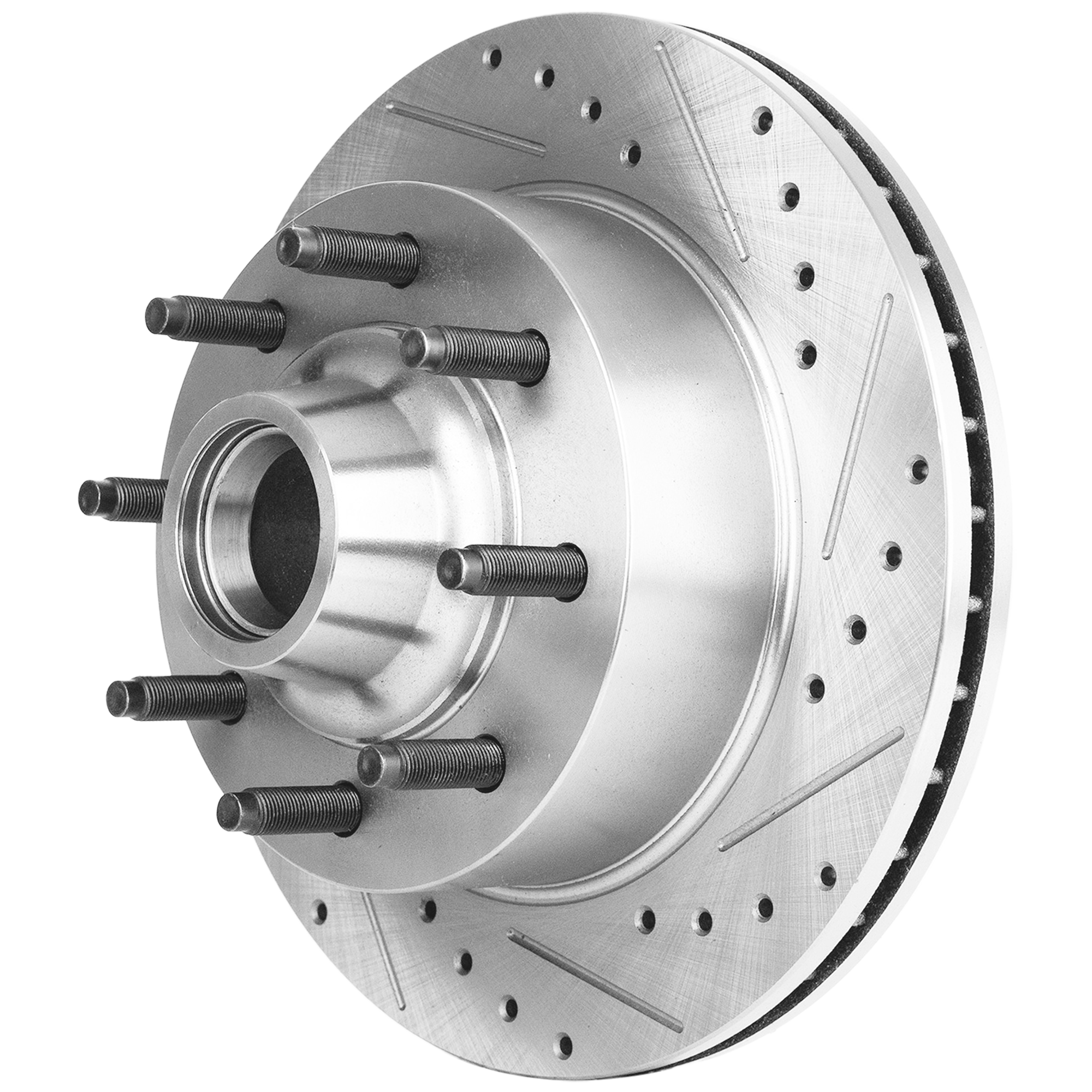 AM F SERIES PICKUP 95-03 ECONOLINE VAN 95-99 FRONT BRAKE DISC RH=LH Cross drilled and Slotted SKU JSTPF27110113DRS OEM 1320-19768-54021-65600-66527-8