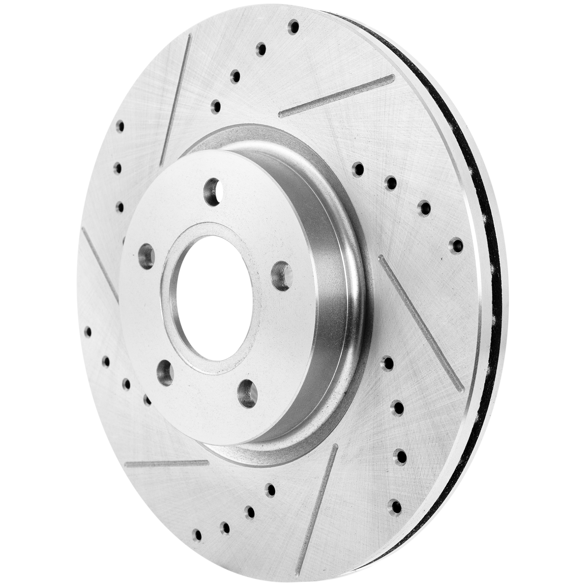 AM S40-04-11 ESCAPE 13-19 FRONT BRAKE DISC RH=LH Cross drilled and Slotted SKU JSTPF27110158DRS OEM 34364-45438-45608-850028-90070