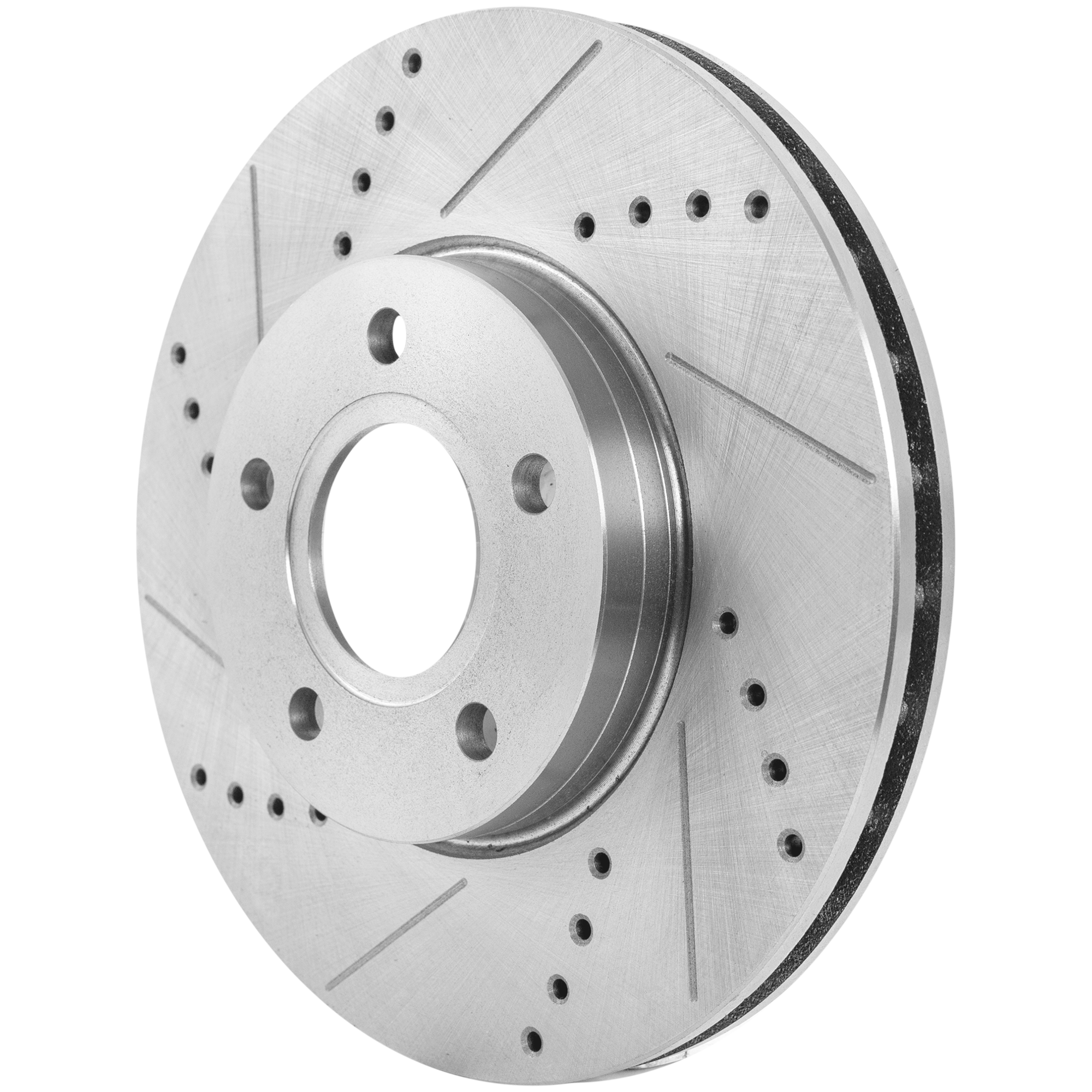 AM S40-04-11 FOCUS 12-18 FRONT BRAKE DISC RH=LH Cross drilled and Slotted SKU JSTPF27110159DRS