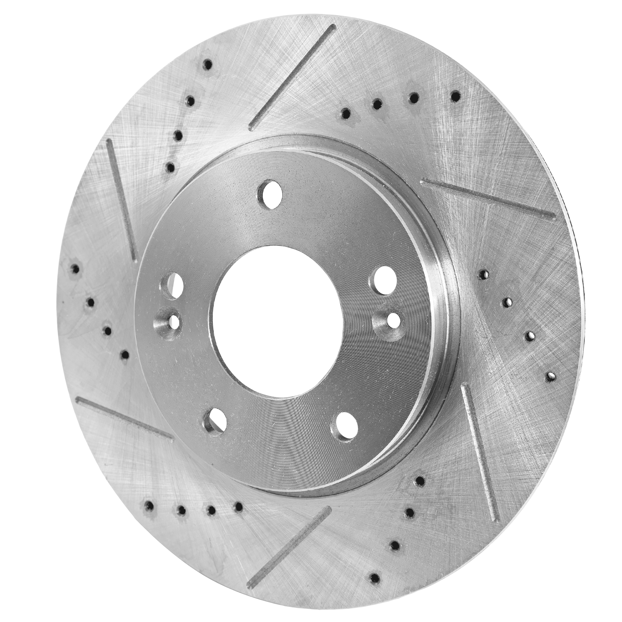 AM ELANTRA 11-20 SOUL 14-22 FRONT BRAKE DISC RH=LH Cross drilled and Slotted Vented 5 Lugs SKU JSTPH27110032DRS OEM 31584-44745-0833519-0833528-85