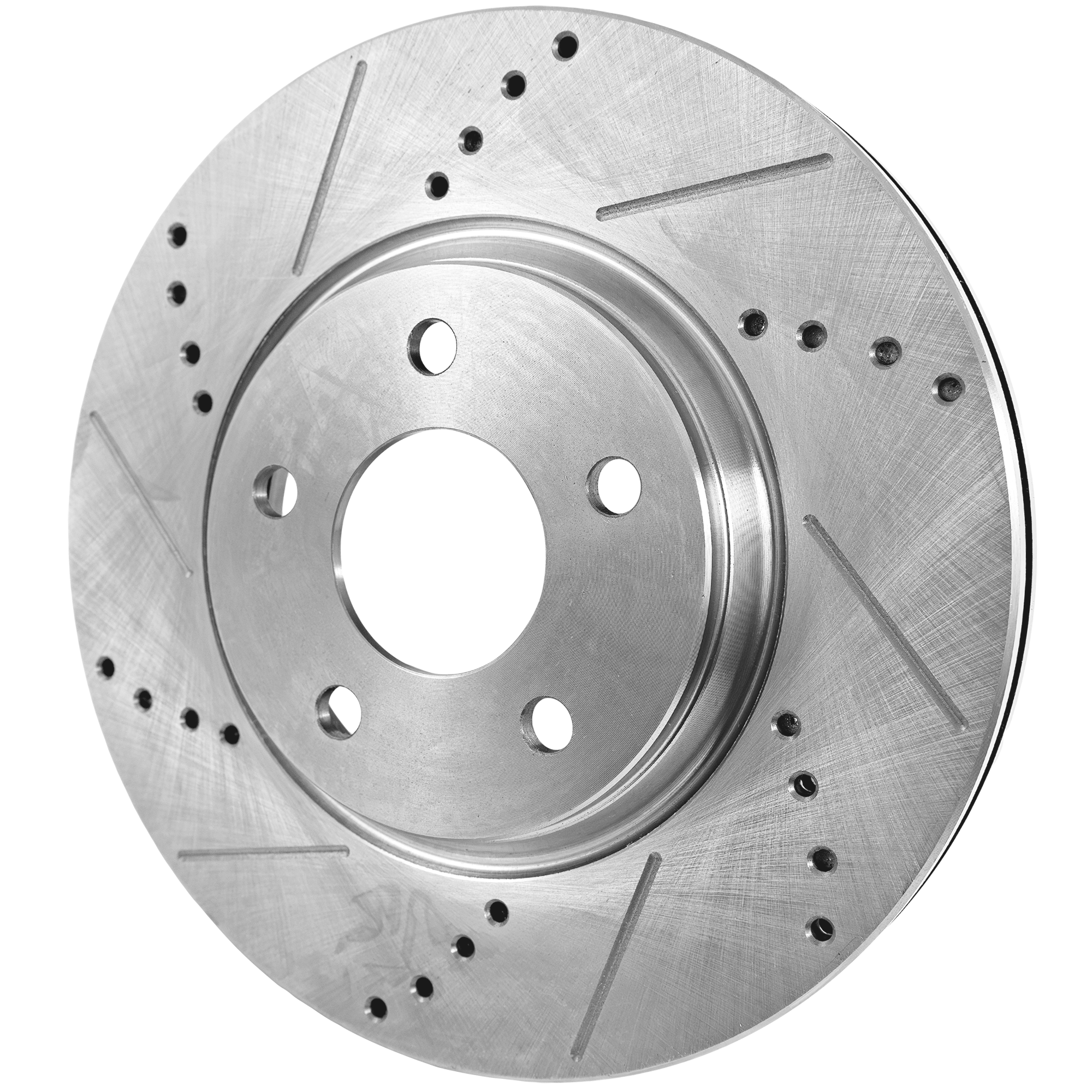 AM FX35 FX45-03-05 MAXIMA 06-23 FRONT BRAKE DISC RH=LH Cross drilled and Slotted Vented 5 Lugs SKU JSTPI27110001DRS
