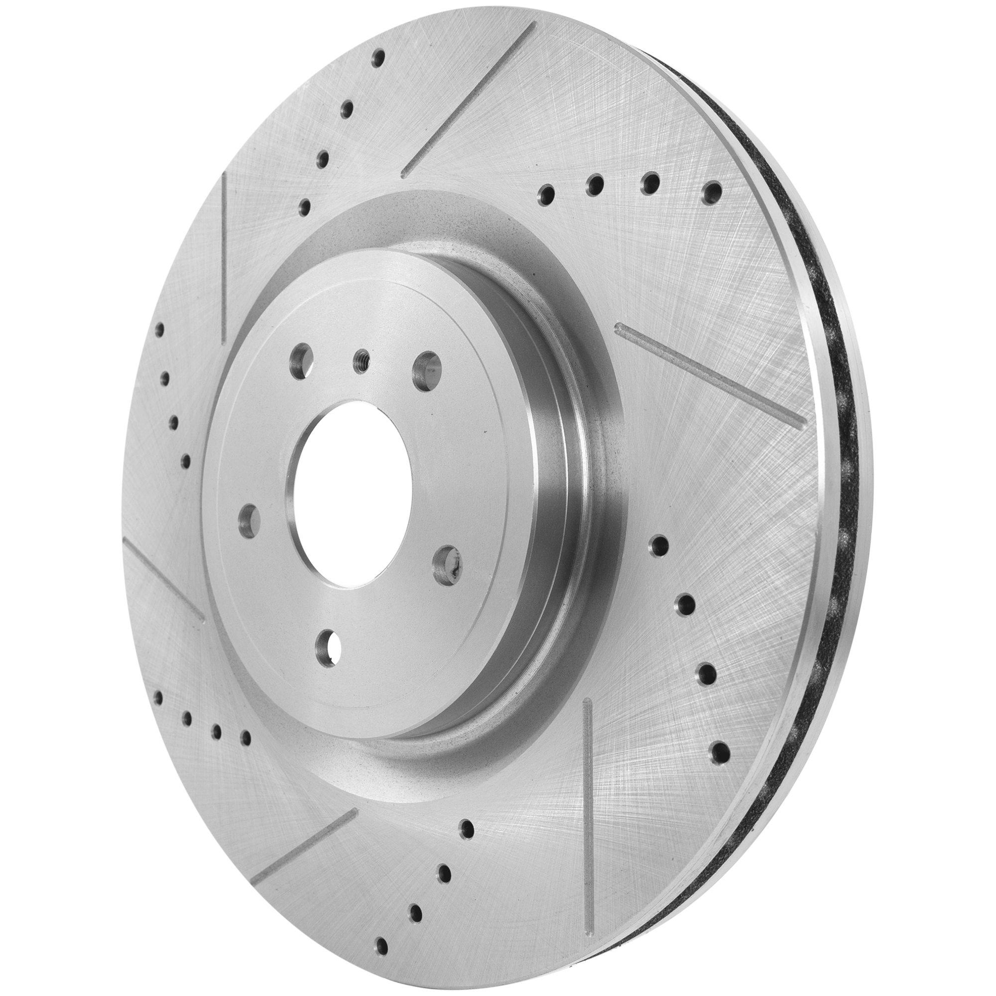 AM G37-08-13 Q50-14-22 FRONT BRAKE DISC RH=LH Cross drilled and Slotted SKU JSTPI27110007DRS