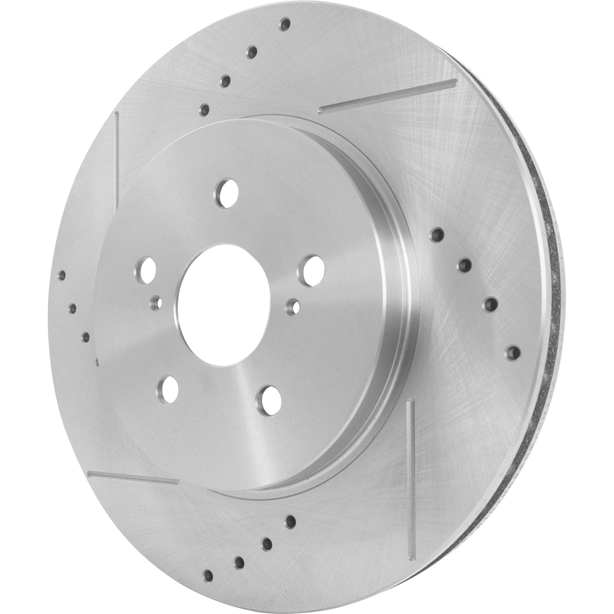 AM RX330-04-06 RX350-07-09 RX400H 06-08 HIGHLANDER 06-07 FRONT BRAKE DISC RH=LH Cross drilled and Slotted SKU JSTPL27110057DRS