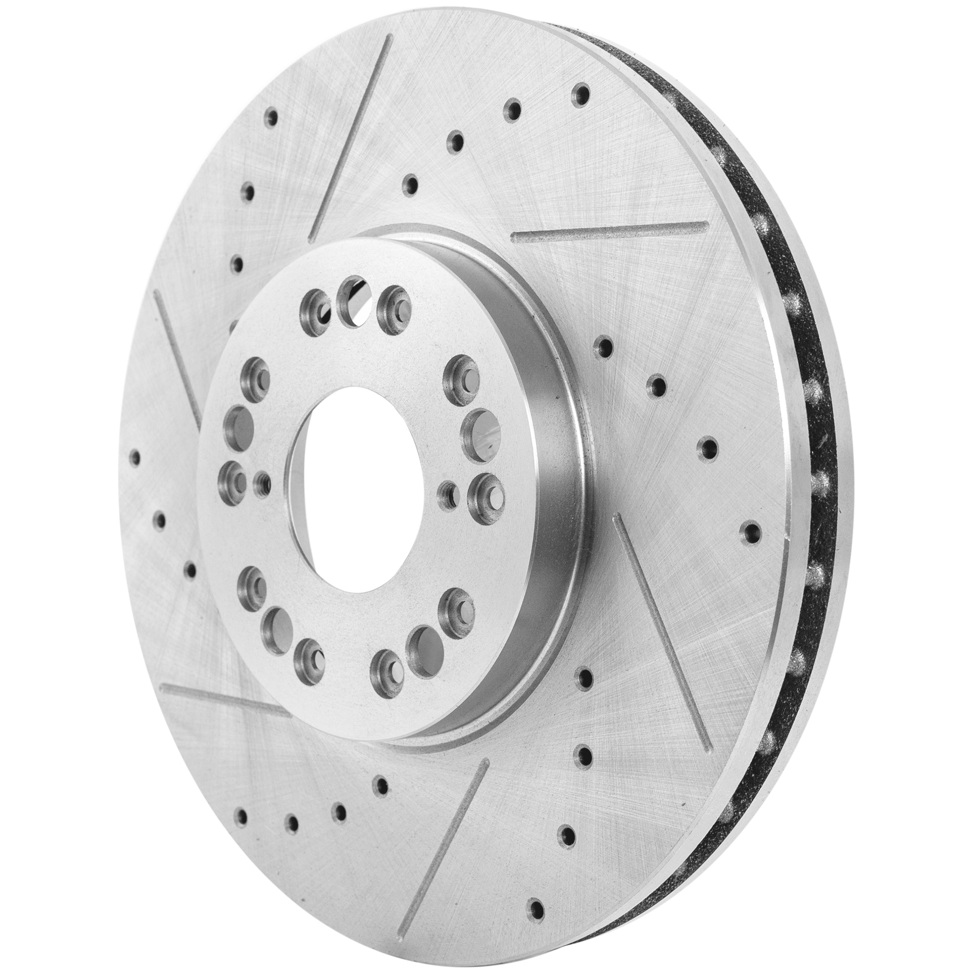 AM SC400-92-00 SC430-02-10 FRONT BRAKE DISC RH=LH Cross drilled and Slotted SKU JSTPL27110060DRS OEM 1257-31118-31172-31478-44700-8
