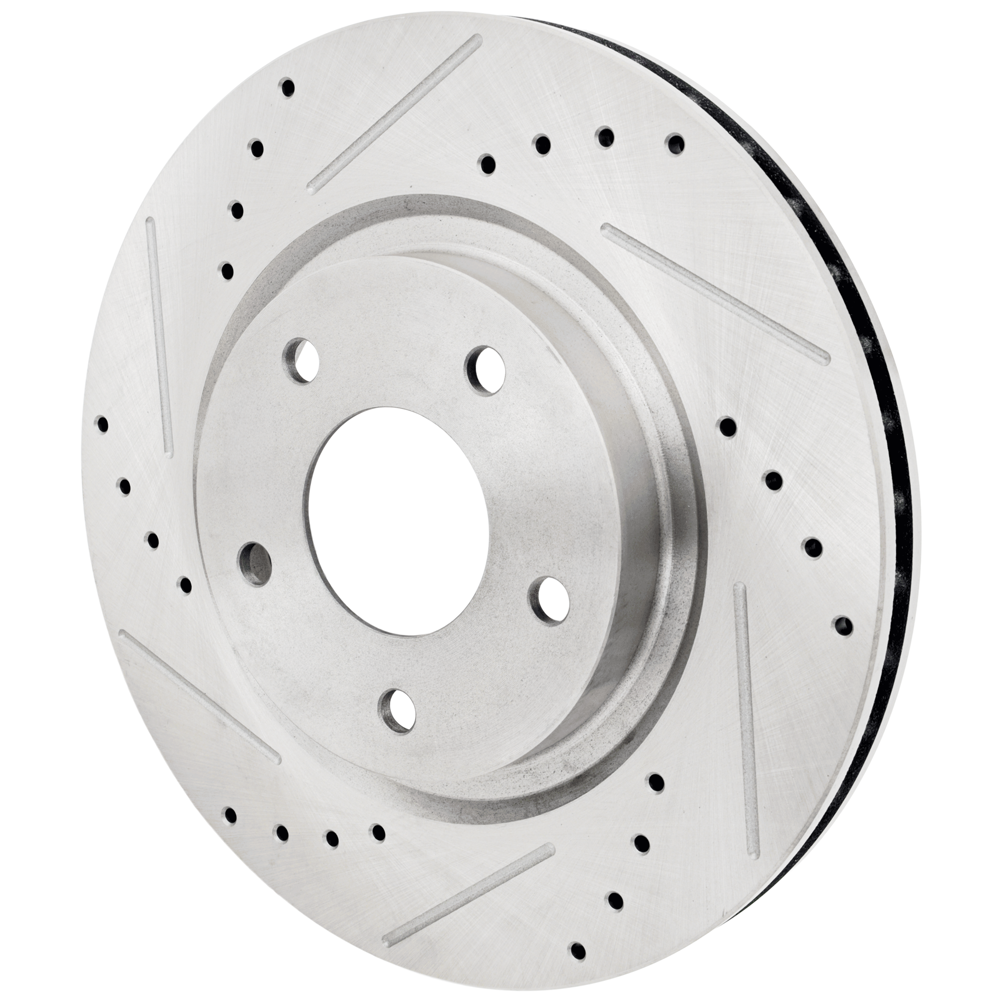AM SENTRA 07-12 ROGUE 08-13 FRONT BRAKE DISC RH=LH Cross drilled and Slotted SKU JSTPN27110046DRS OEM 31512-44592-0833014-850043-900