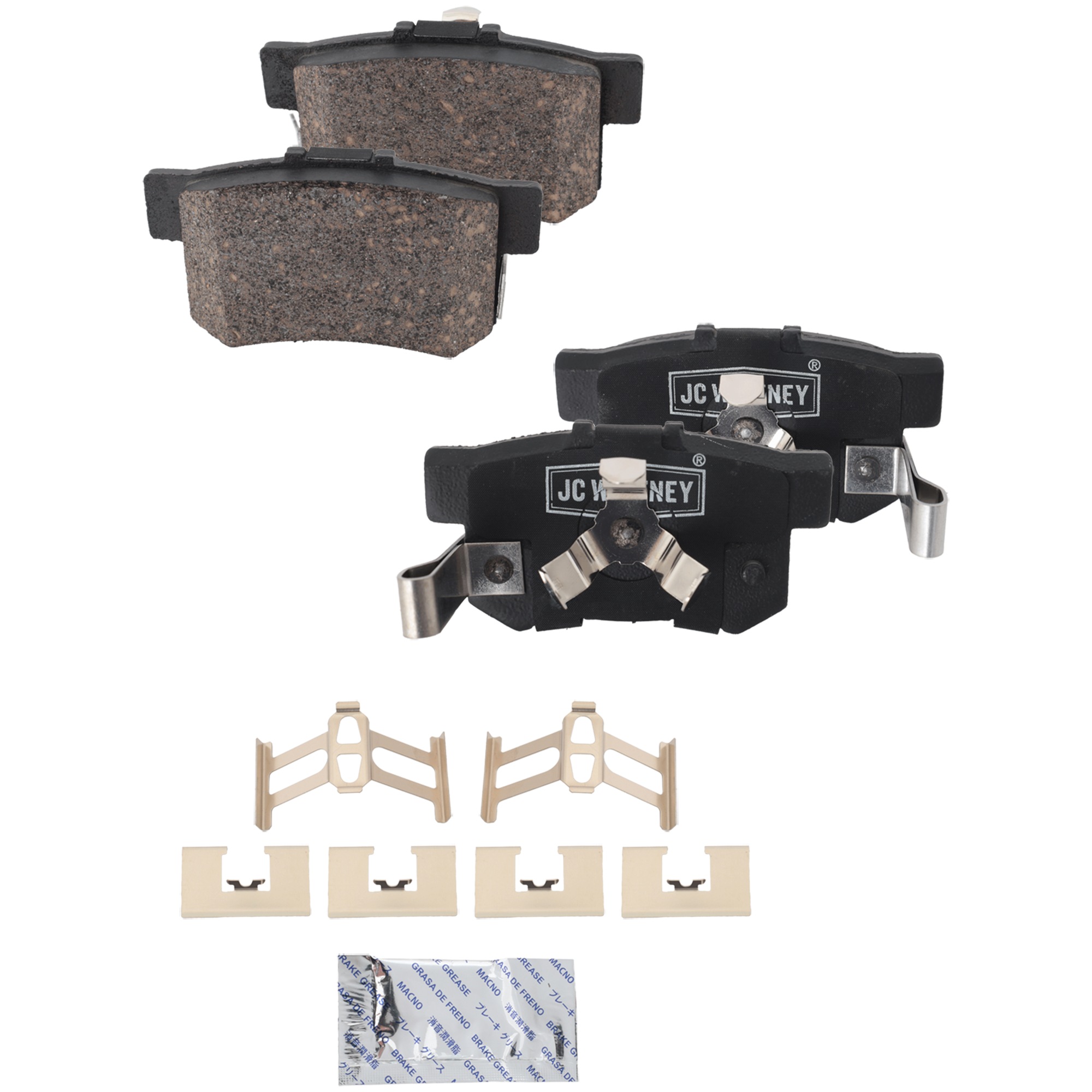 AM CR V 05-16 RDX 10-18 REAR BRAKE PAD SET 2 Wheel Set SKU JSTPSSCP1086 OEM 43022S9A010-43022S9A020-43022S