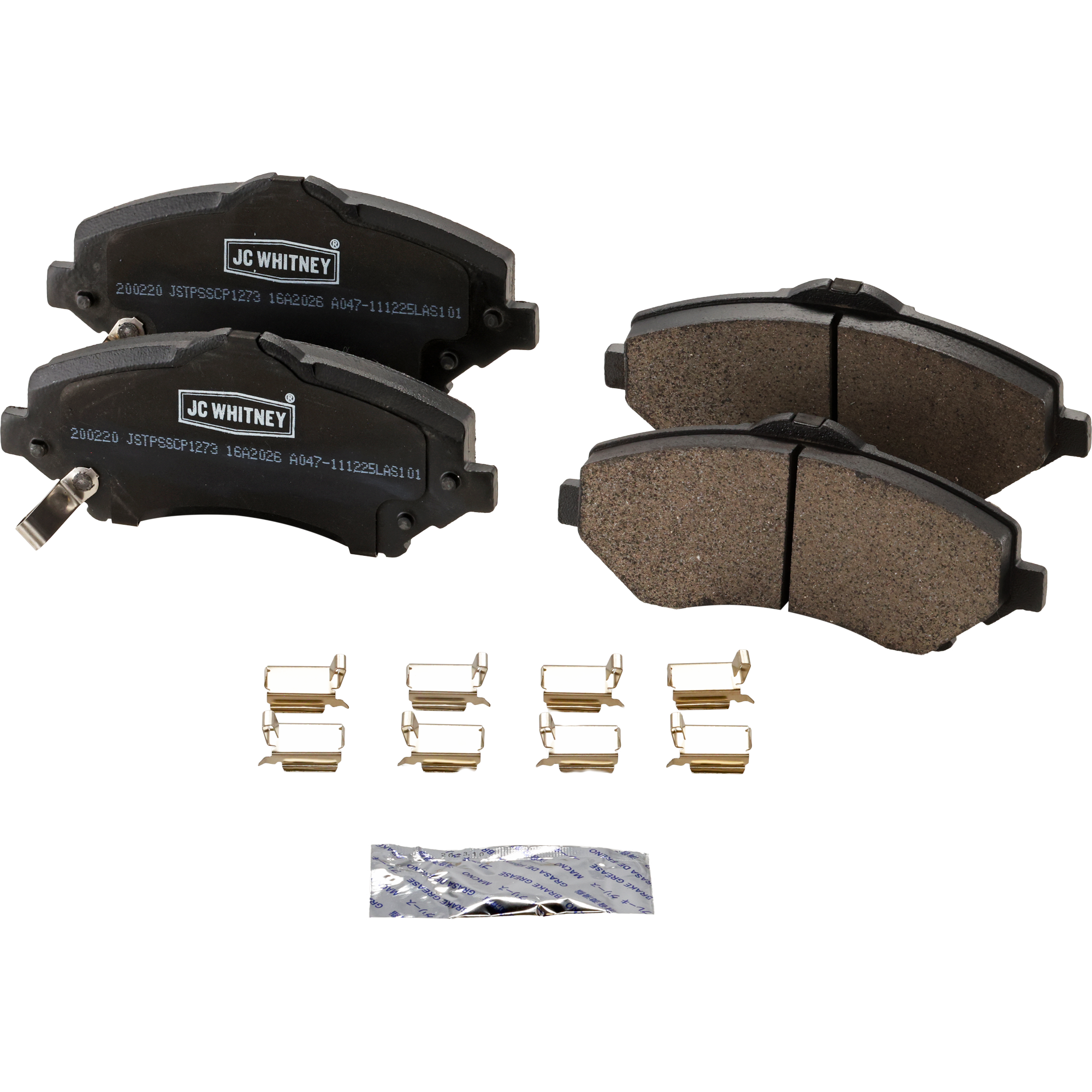 AM GRAND CARAVAN TOWN AND COUNTRY 08-16 FRONT BRAKE PAD SET 2 Wheel Set SKU JSTPSSCP1273 OEM 68003701AA 68029264AA 68093323