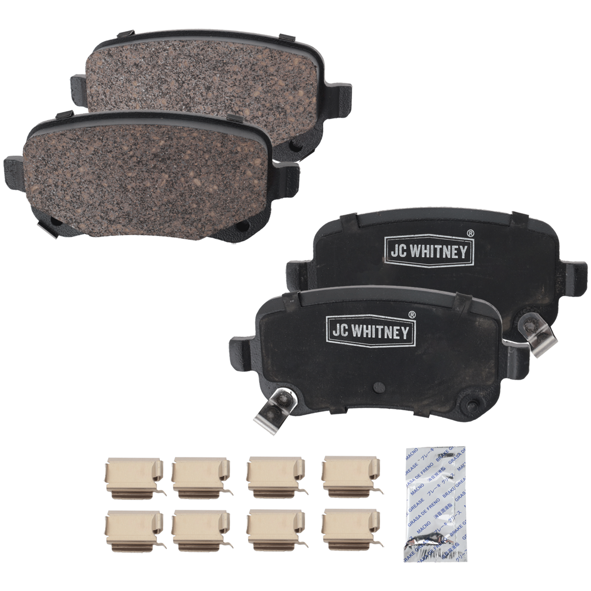 AM GRAND CARAVAN 08-12 ROUTAN 09-12 REAR BRAKE PAD SET 2 Wheel Set SKU JSTPSSCP1326 OEM 68029887AA 68029887AB 68044761