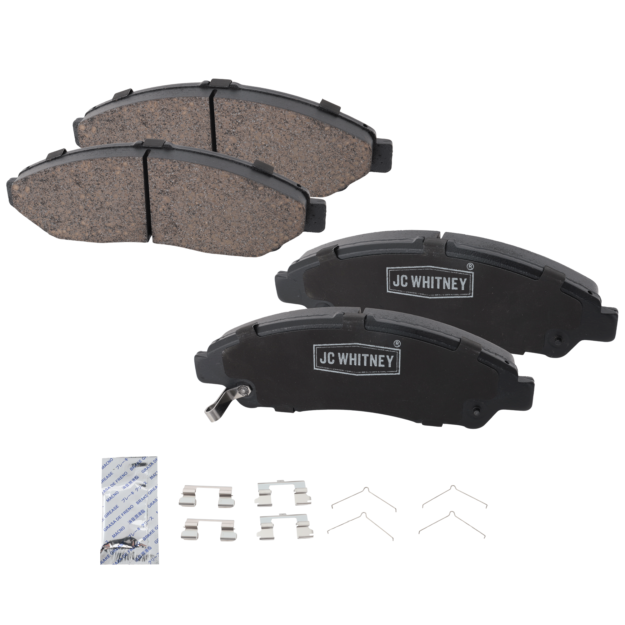 AM G37-08-13 Q50-14-19 FRONT BRAKE PAD SET 2 Wheel Set SKU JSTPSSCP1346 OEM D10601TG1C D1060JL00A D1060JL0