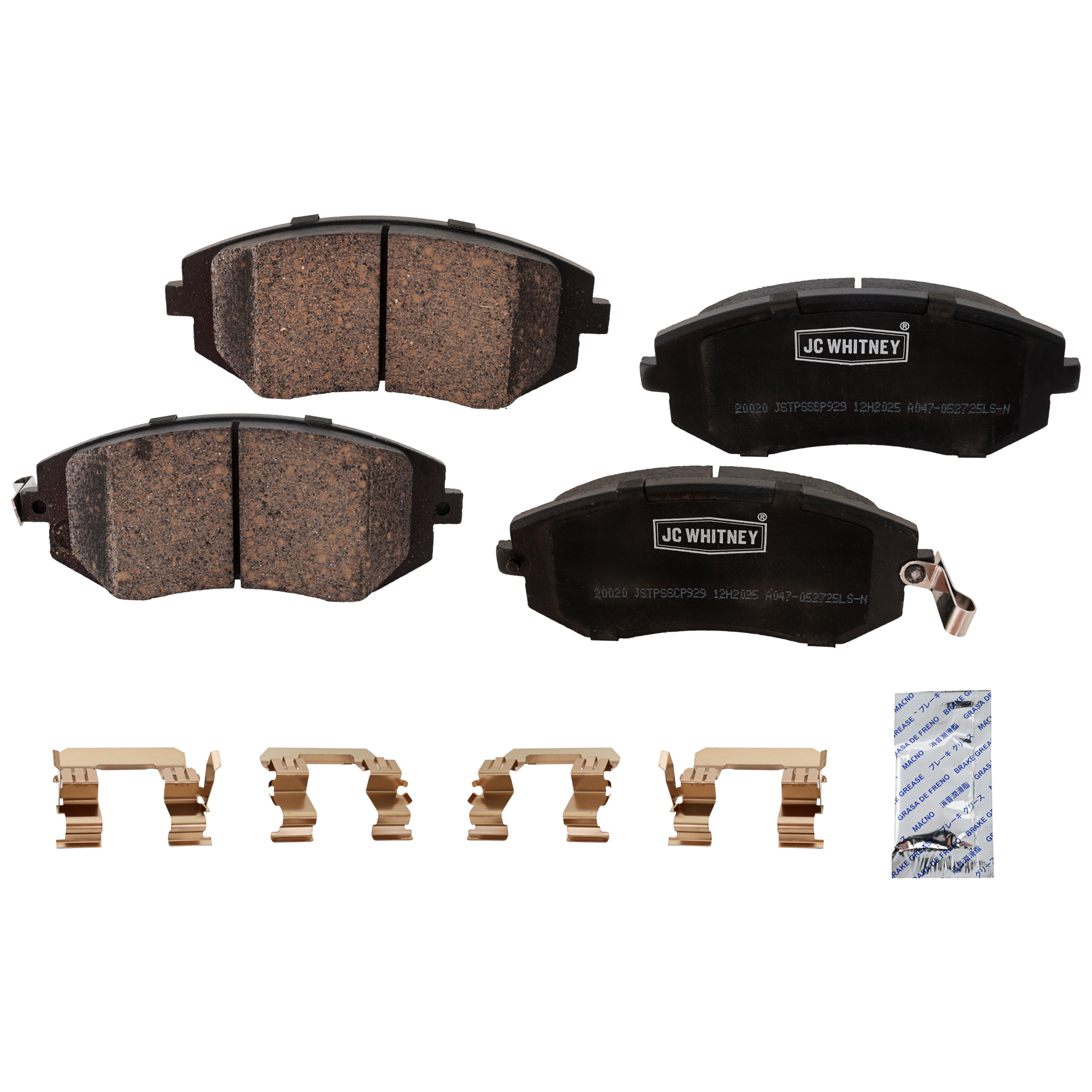 AM ARMADA 07-22 TITAN 08-22 FRONT BRAKE PAD SET 2 Wheel Set SKU JSTPSSCP1509 OEM 5521082Z30-5521082Z31-5521082Z