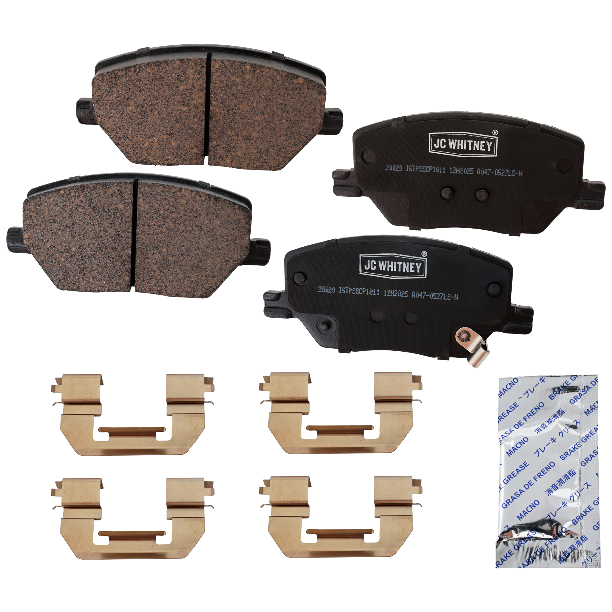 AM RENEGADE 15-21-500X 16-20 COMPASS 16-22 FRONT BRAKE PAD SET 2 Wheel Set SKU JSTPSSCP1811 OEM 0077367282-0077367518001-52094