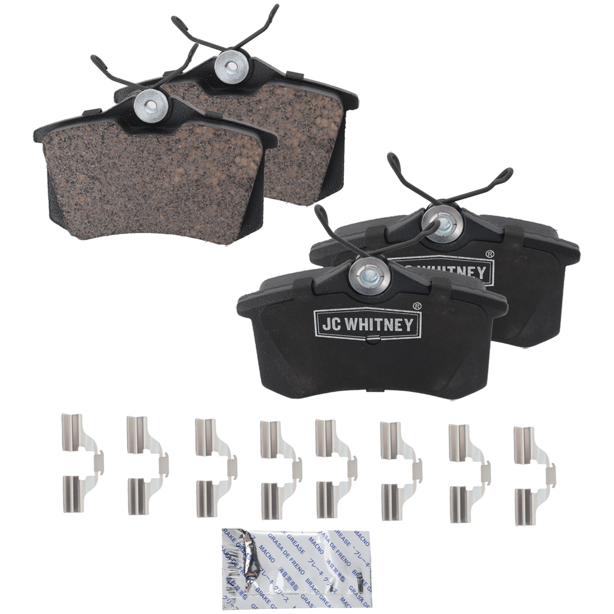 AM A8 QUATTRO 99-99-03-06 TT QUATTRO 00-06 REAR BRAKE PAD SET 2 Wheel Set SKU JSTPSSCP340A OEM 1E0698451-1E0698451B 1E0698451