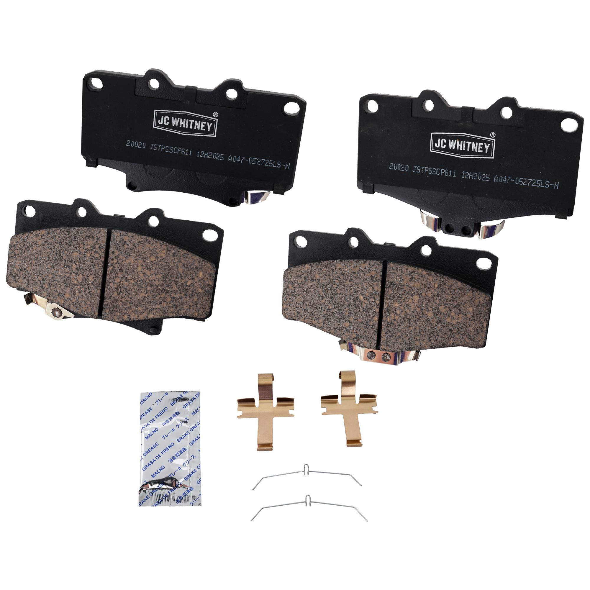AM 4RUNNER 92-00 T100-93-98 BRAKE PAD SET Front 2 Wheel Set SKU JSTPSSCP611 OEM 0446535061-0446535190-04465352