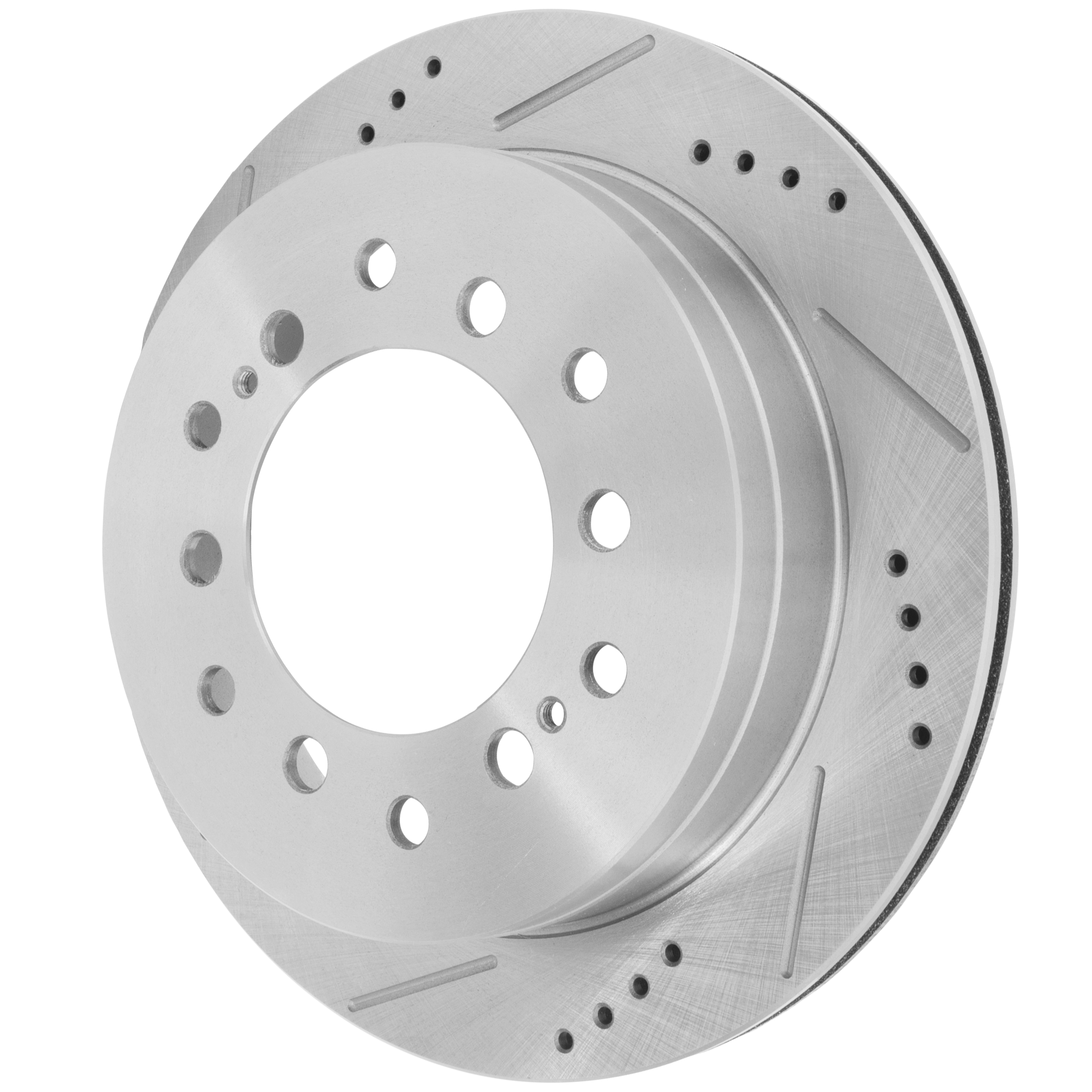 AM 4RUNNER 03-09 SEQUOIA 01-07 REAR BRAKE DISC RH=LH Cross drilled and Slotted Vented 6 Lugs SKU JSTPT27110002DRS OEM 31294-145330-479325-0832919-10
