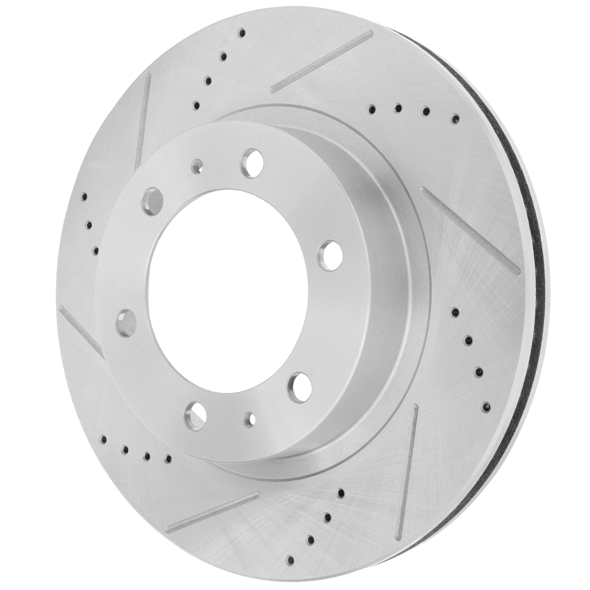 AM 4RUNNER 03-09 FJ CRUISER 07-14 TACOMA 05-21 FRONT BRAKE DISC RH=LH Cross drilled and Slotted SKU JSTPT27110003DRS OEM 31327-31520-44623-145458-08329